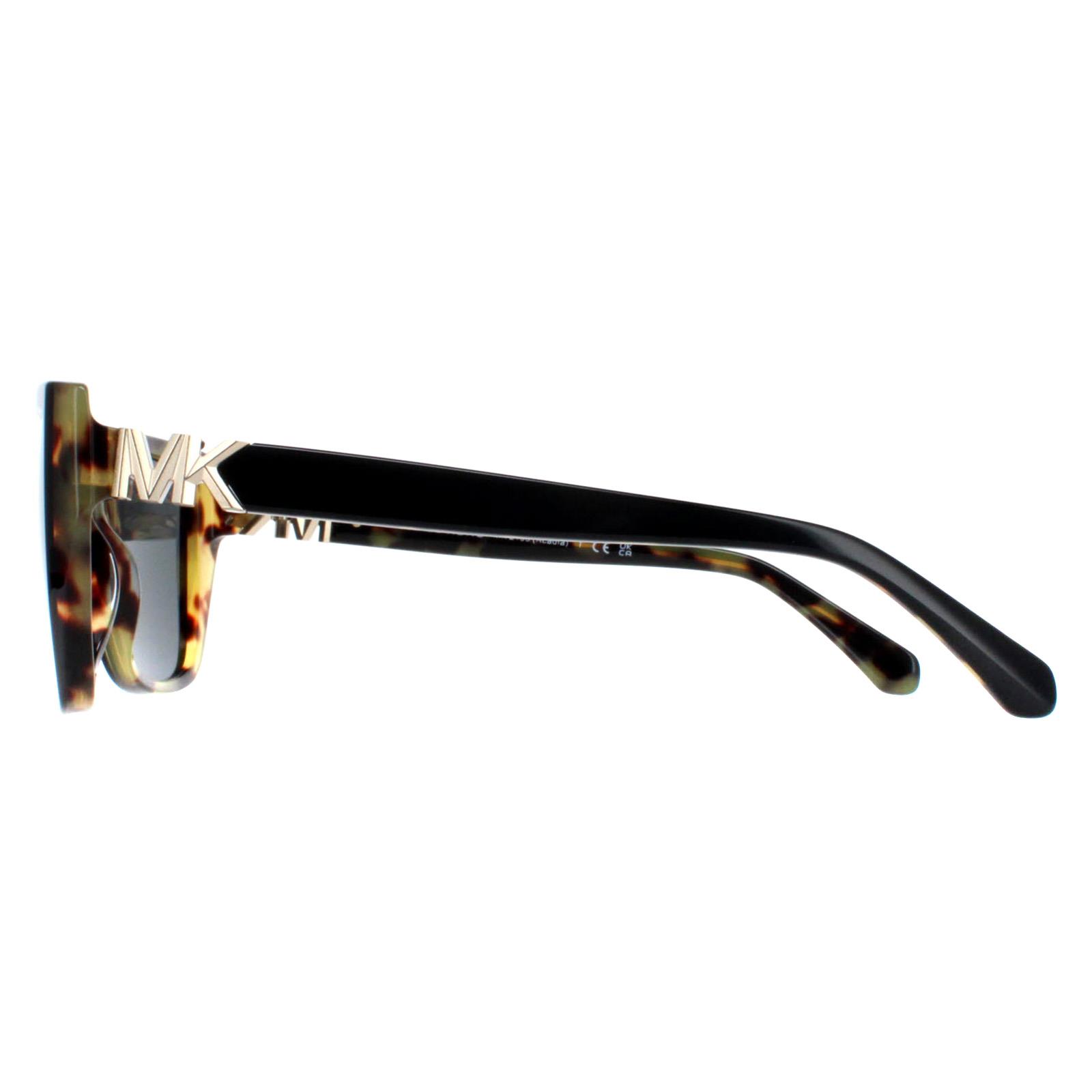 Black Michael Kors Black Rectangle Bi Layer Black Amber Tortoise Dark Grey MK2199 Acadia, Image 3 of 4