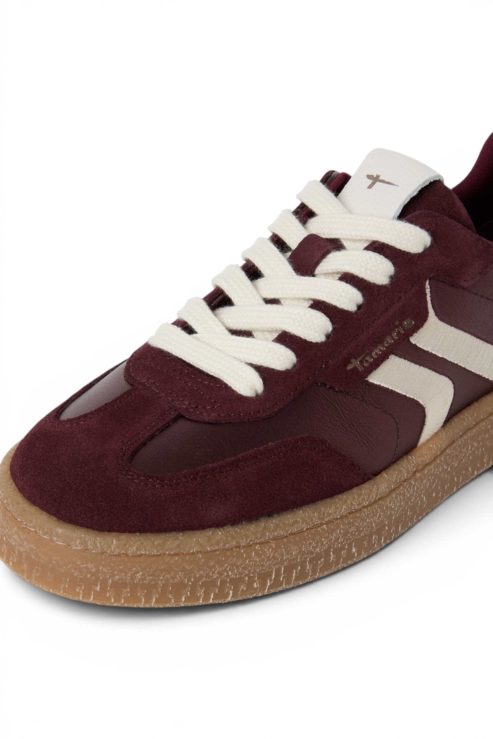Wine Leather Trainers Sneaker Shoes, Image 6 of 8