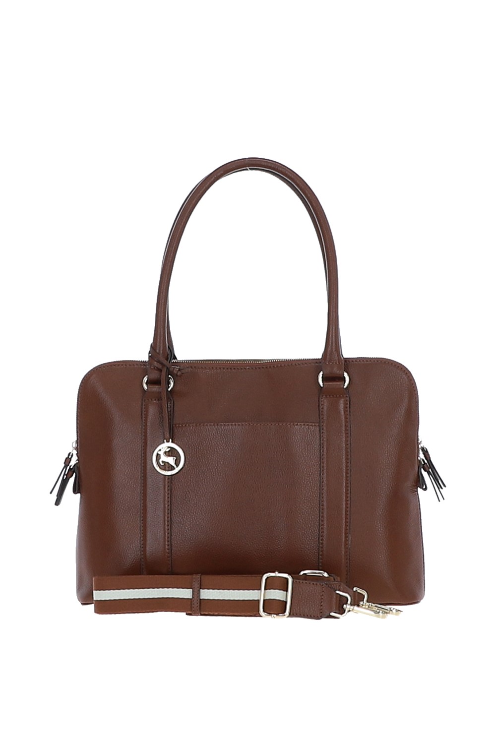Tan 'Cuore di Cuoio' 3 Section Large Leather Handbag, Image 1 of 4