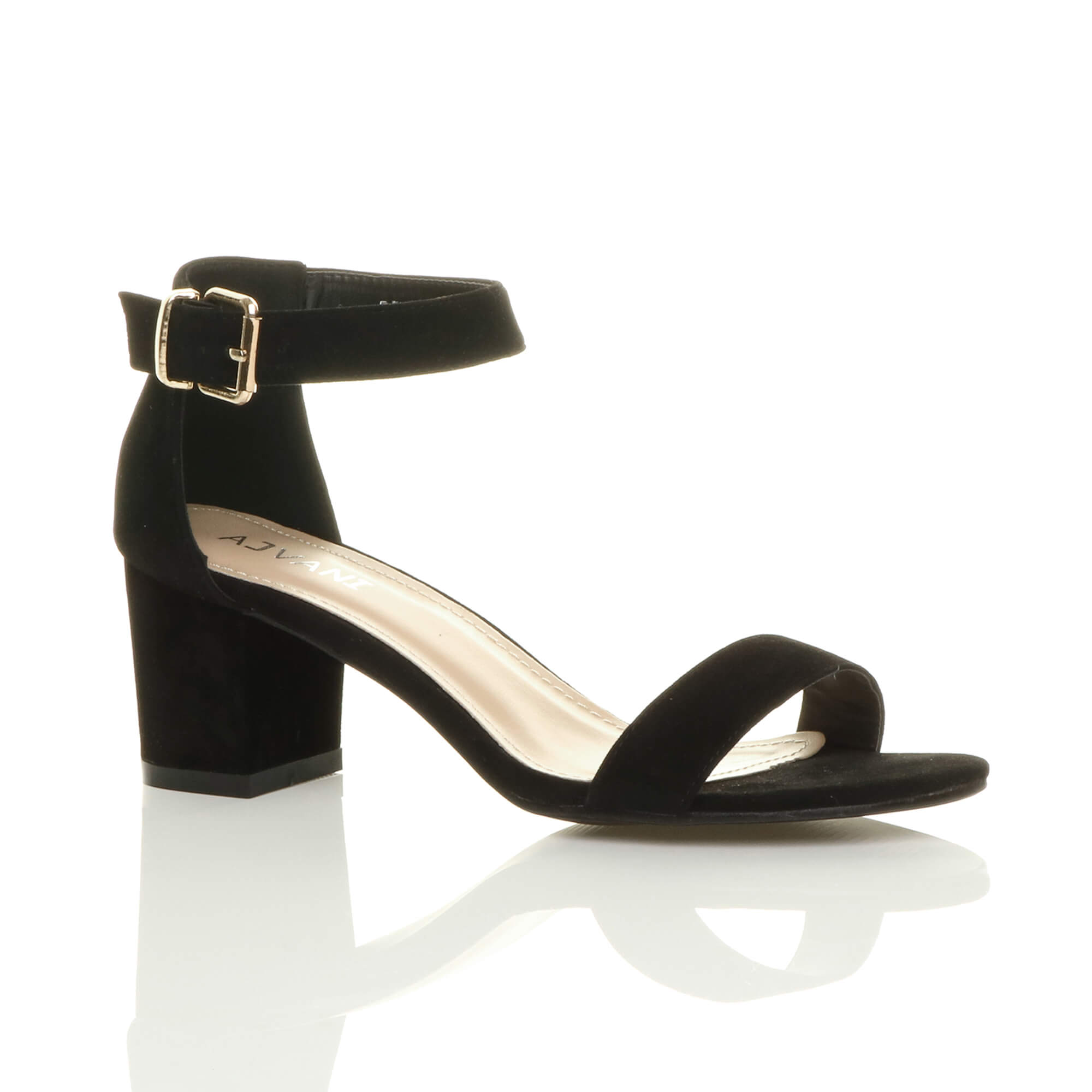 Purple Mid Block Heel Ankle Strap Sandals