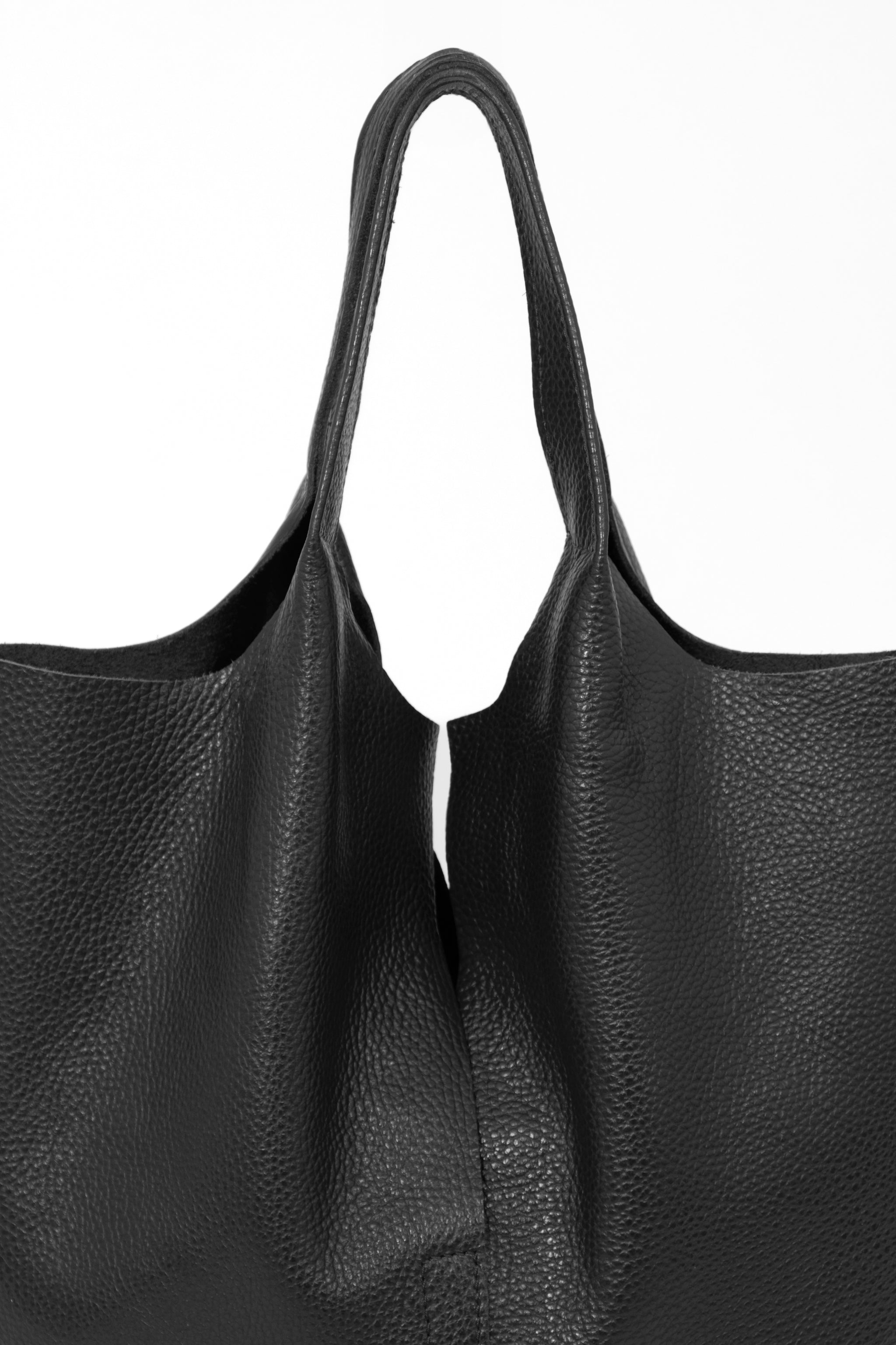 Black Italian Leather Shoulder Bag, Image 2 of 4