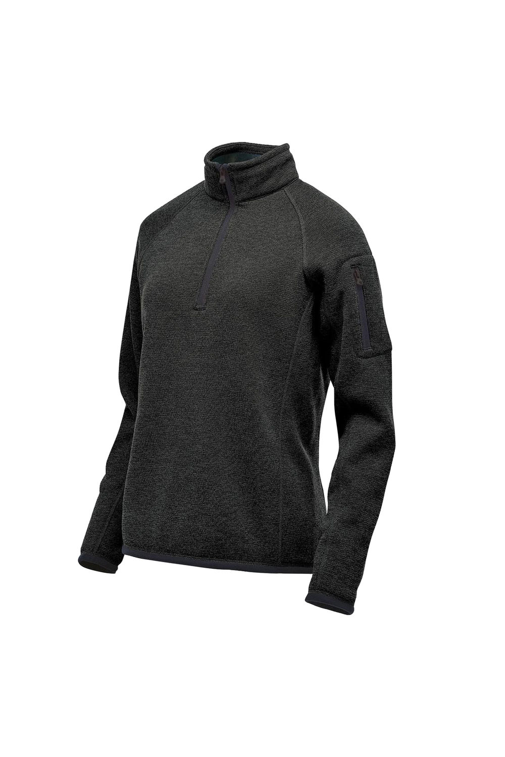 Black Avalante Heather Quarter Zip Fleece Top, Image 3 of 4