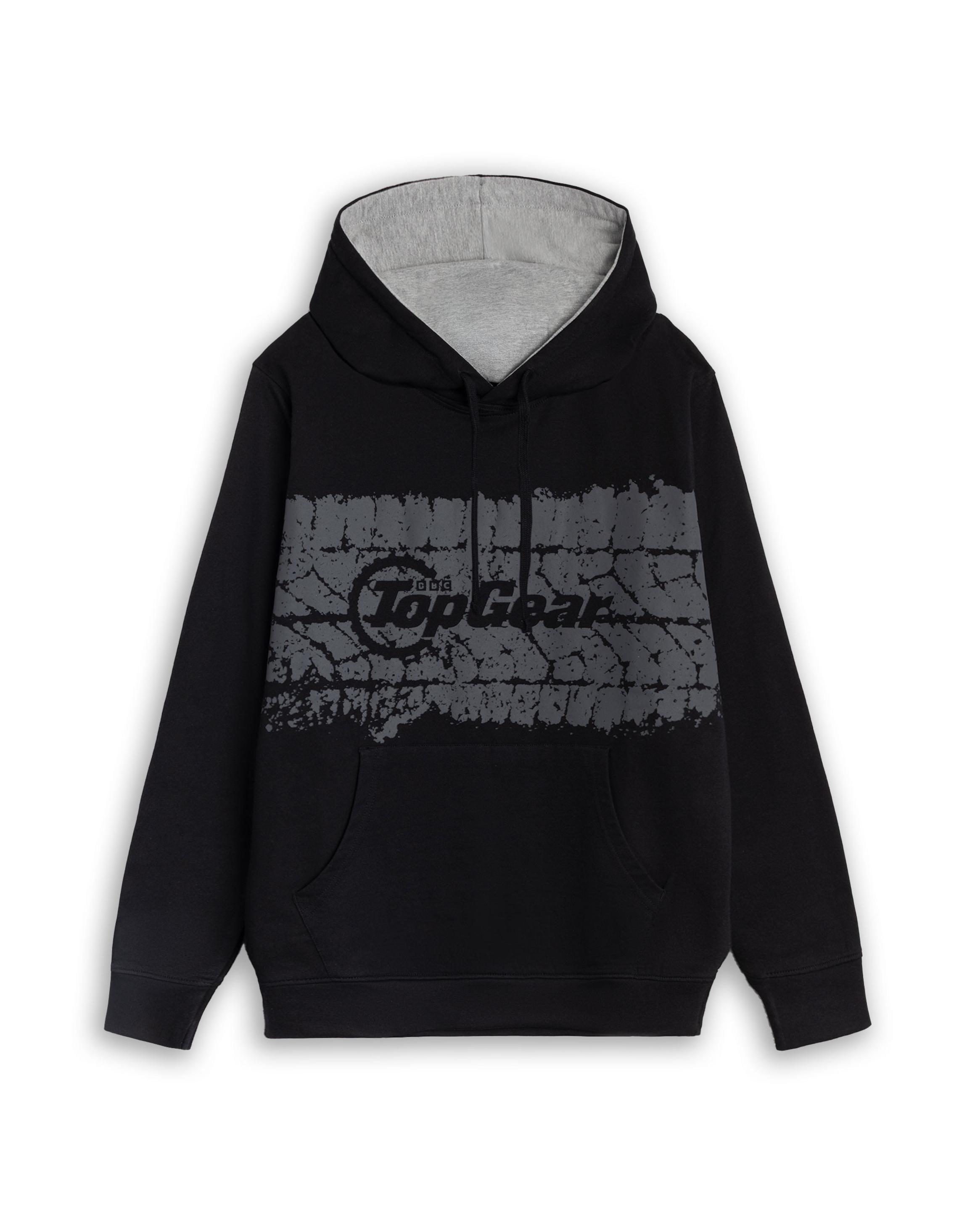 Charcoal Top Gear Tyre Print Charcoal Hoodie, Image 1 of 6