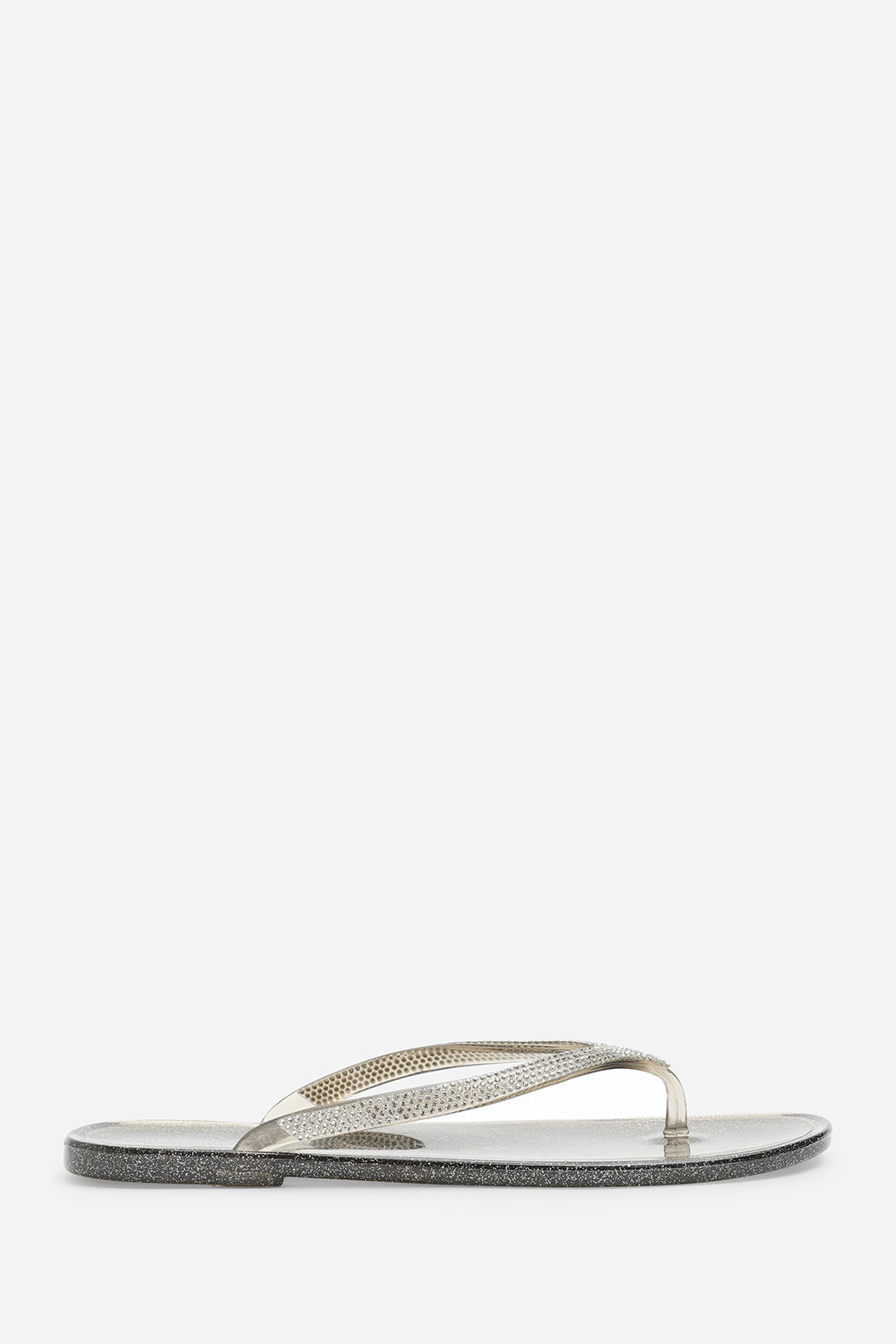 Grey Where's That From Grey Giuliana Glitter Toe Post Flip Flops, Image 2 of 6