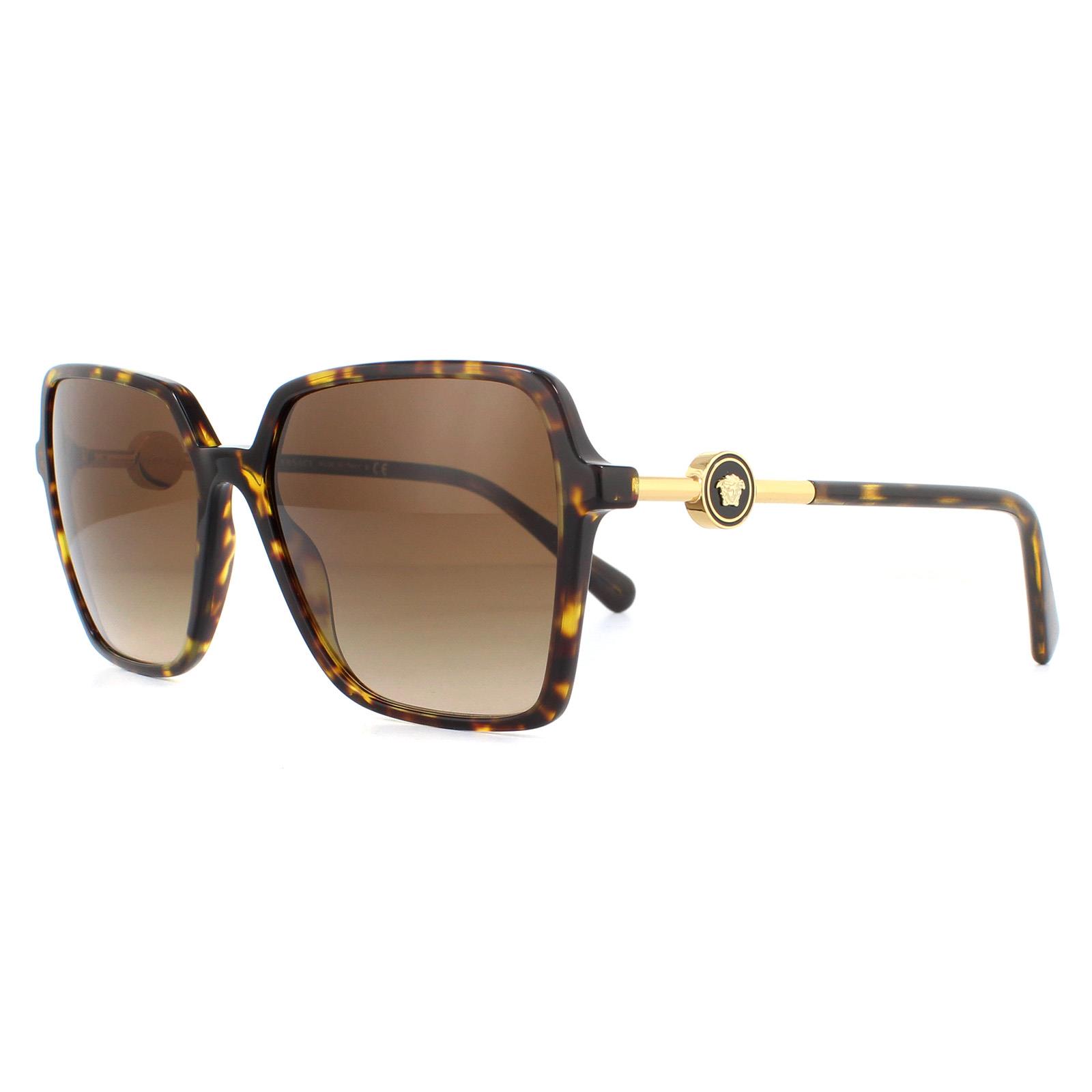 Brown Versace Brown Square Havana Brown Gradient Sunglasses, Image 2 of 4