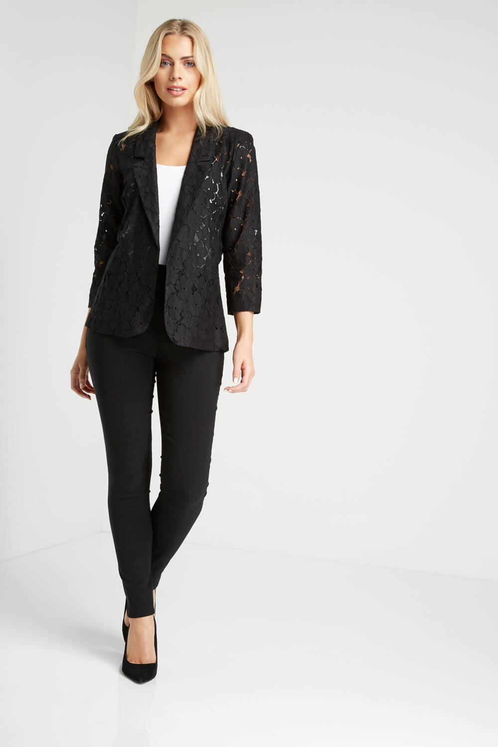 Black Floral Lace Jacket, Image 4 of 5