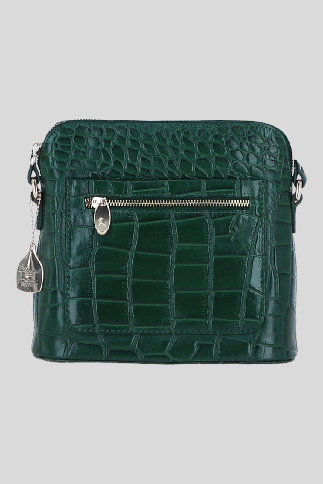 Green Genuine Leather Crossbody Bag with Adjustable Strap, Image 1 of 5