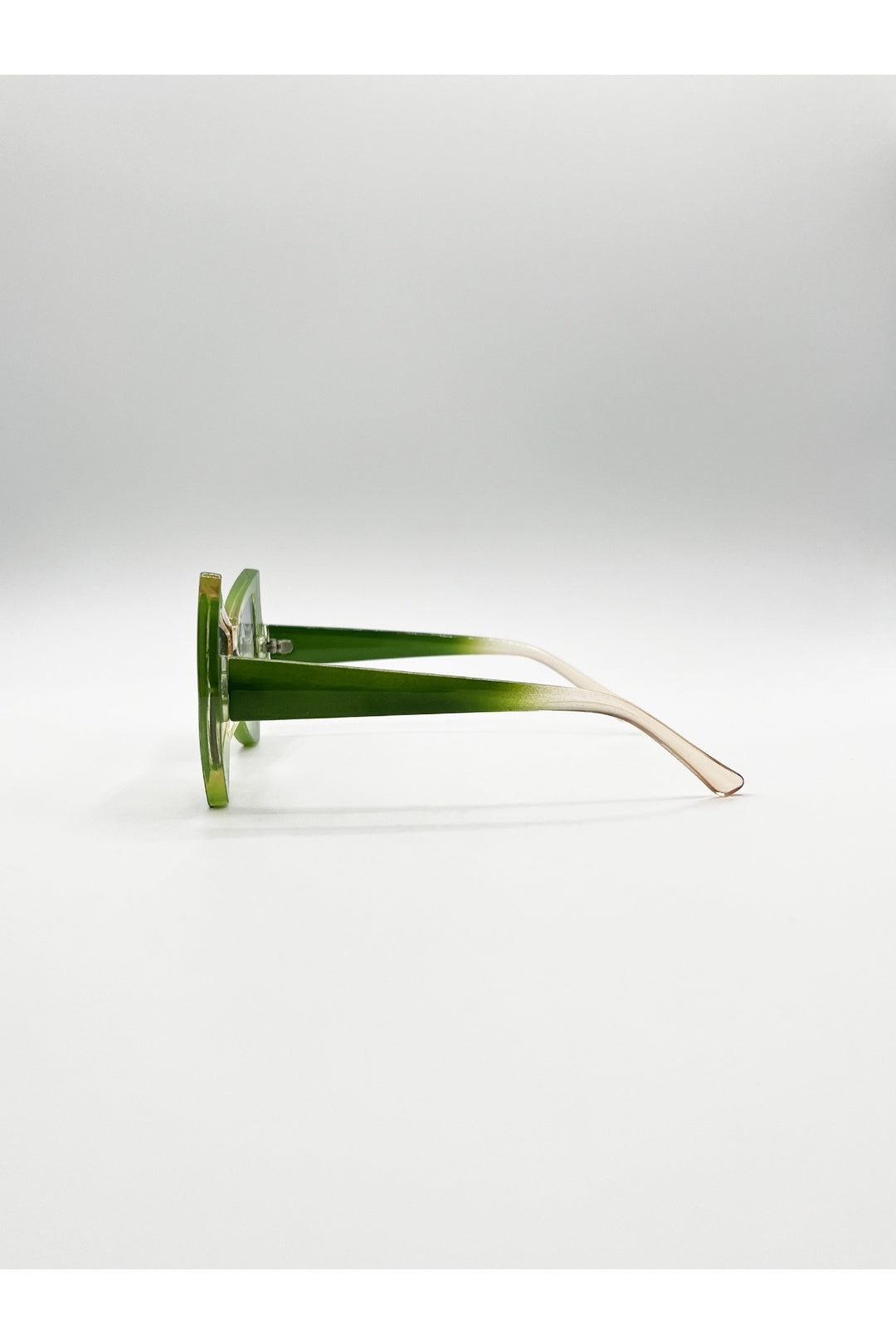 Green 2 Tone Angular Sunglasses in Green, Image 4 of 6