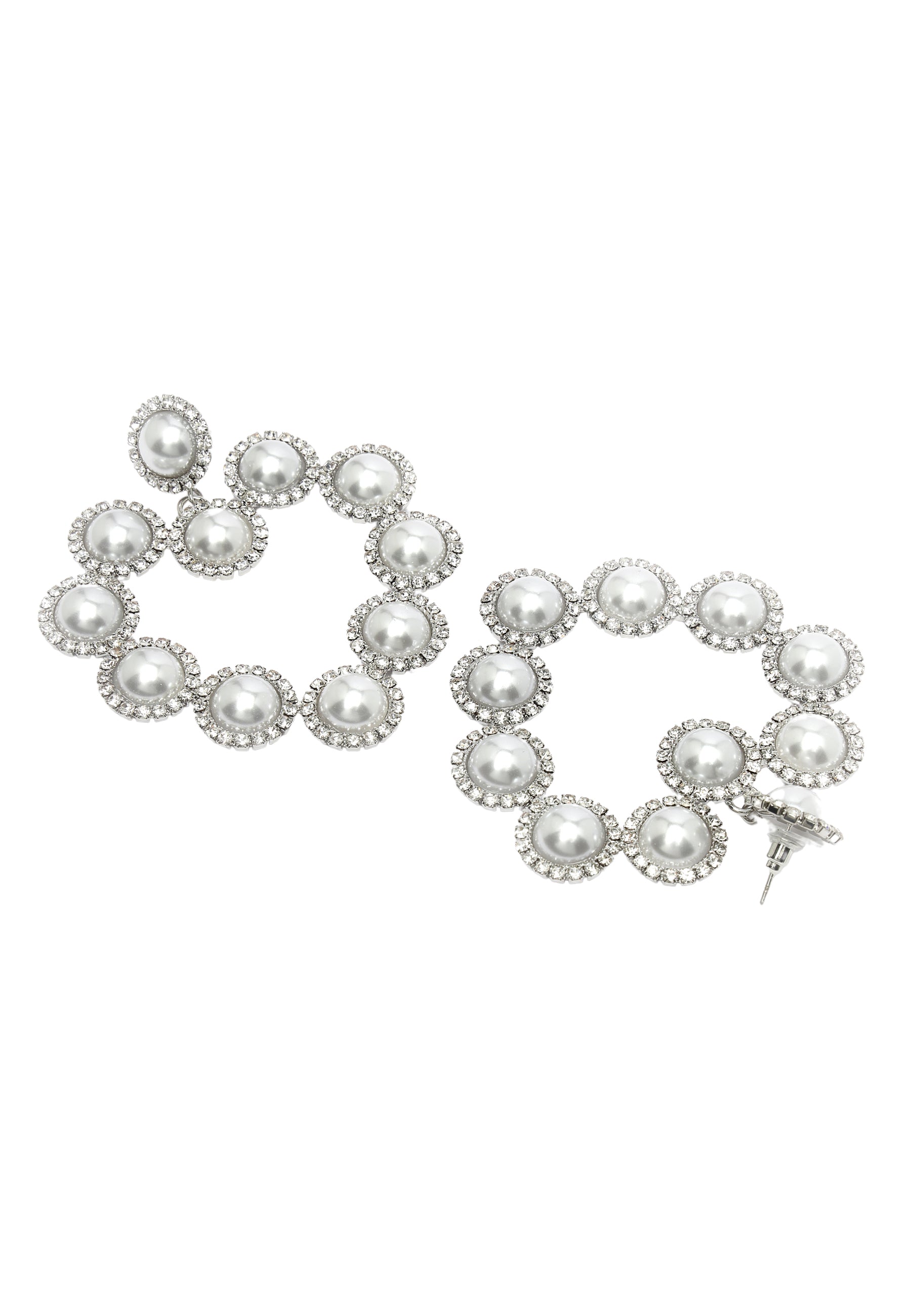 White Diva Collection Heart Shaped Drop Earrings, Image 3 of 5