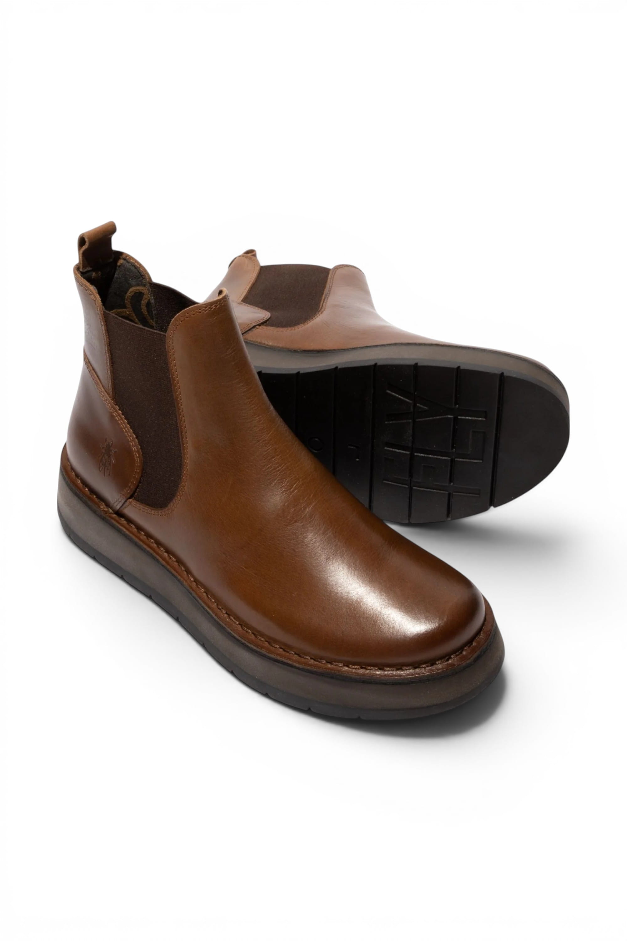 Brown Womens Heel Ankle Pull-On Boots RAWI131, Image 5 of 5