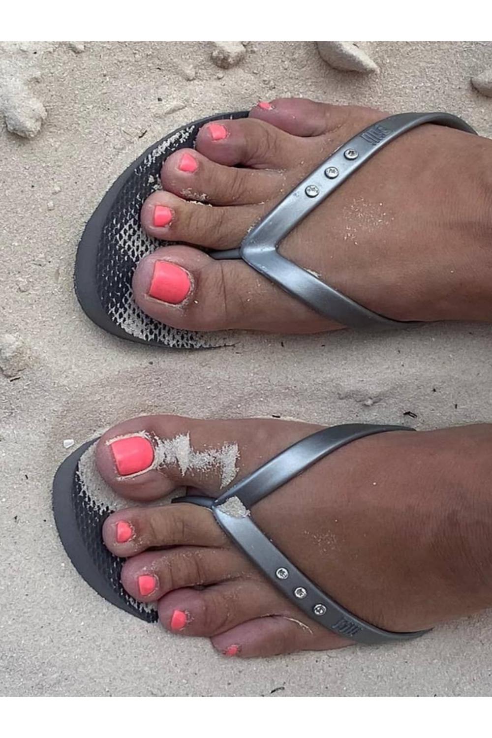 Silver Filli London Silver St Tropez Crystal Flip Flops, Image 3 of 4