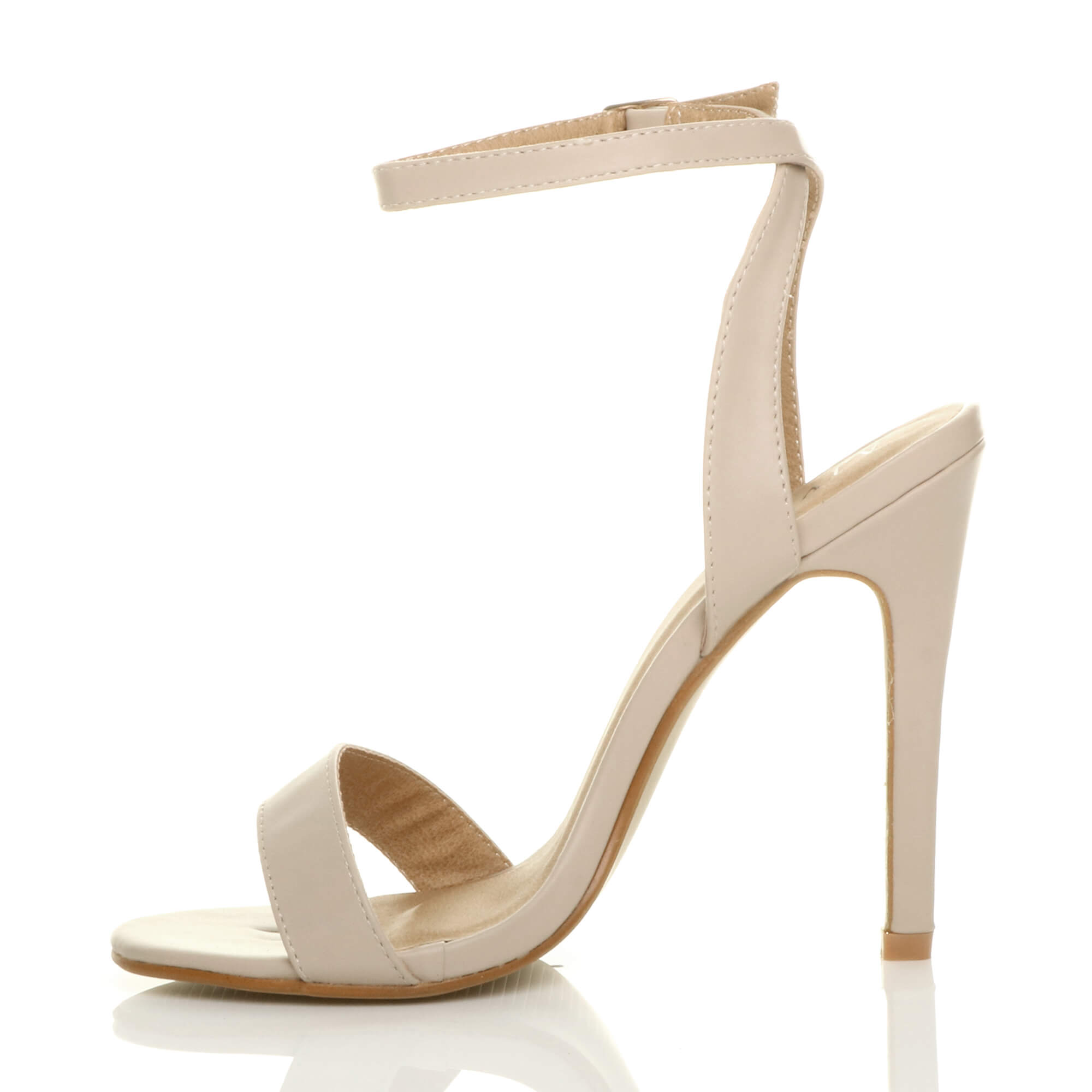 Natural AJVANI Natural High Heel Ankle Strap Barely There Sandals, Image 3 of 6