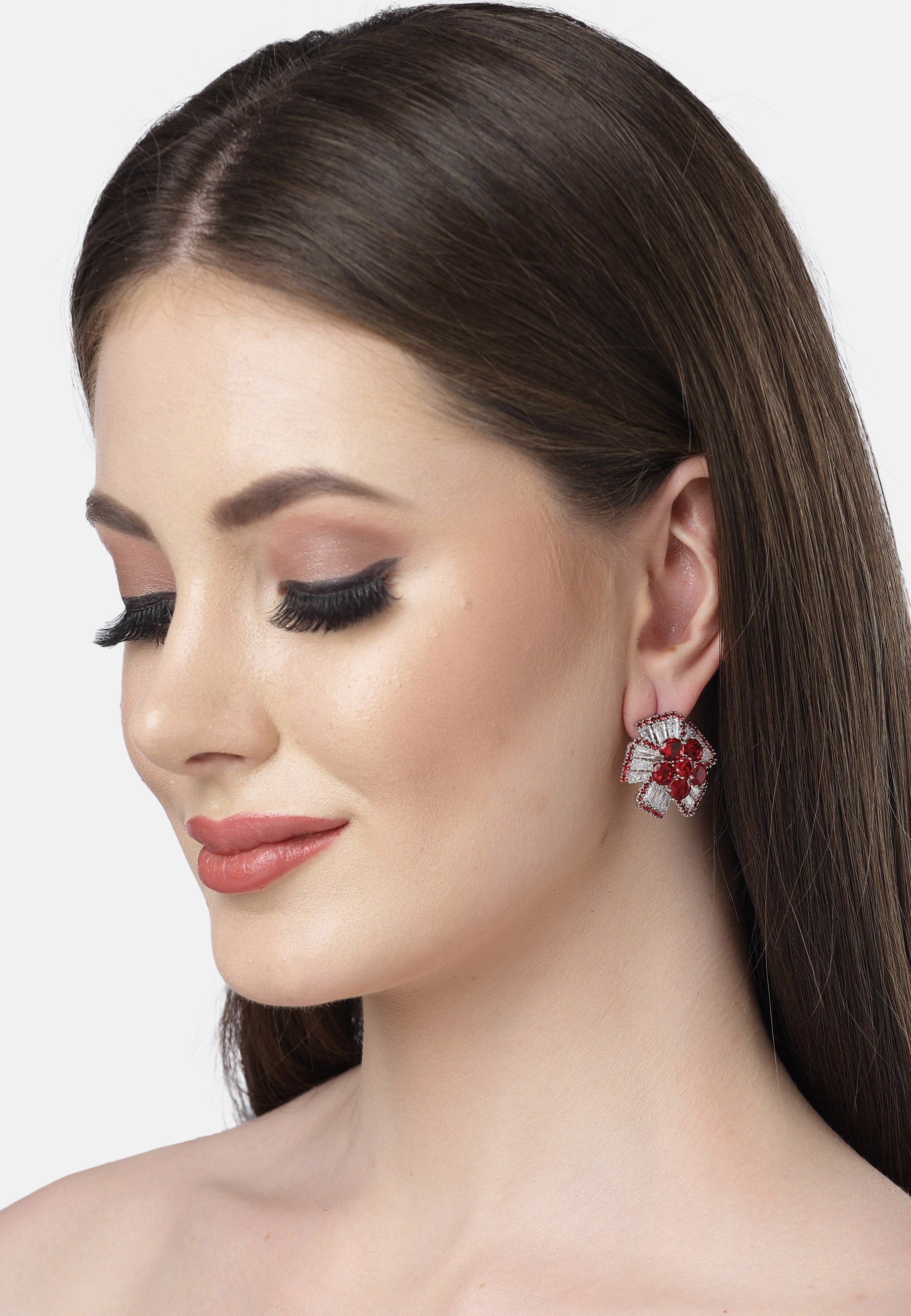 Red Diva Collection Columbine Studs, Image 4 of 5