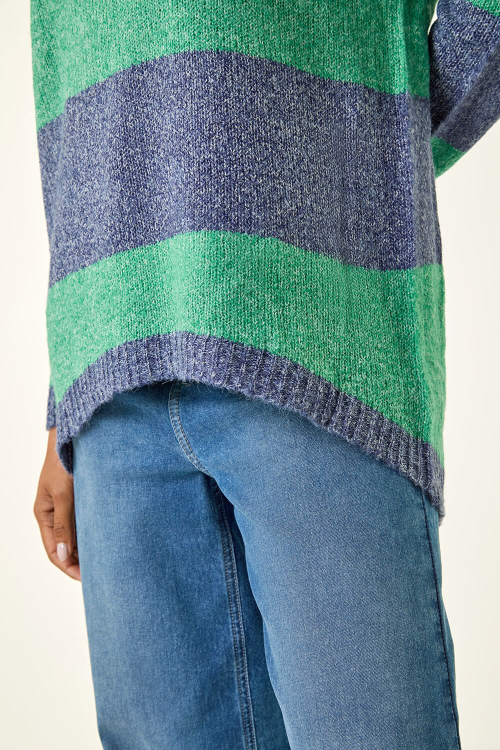 Green Stripe Soft Knit Jumper, Image 6 of 5