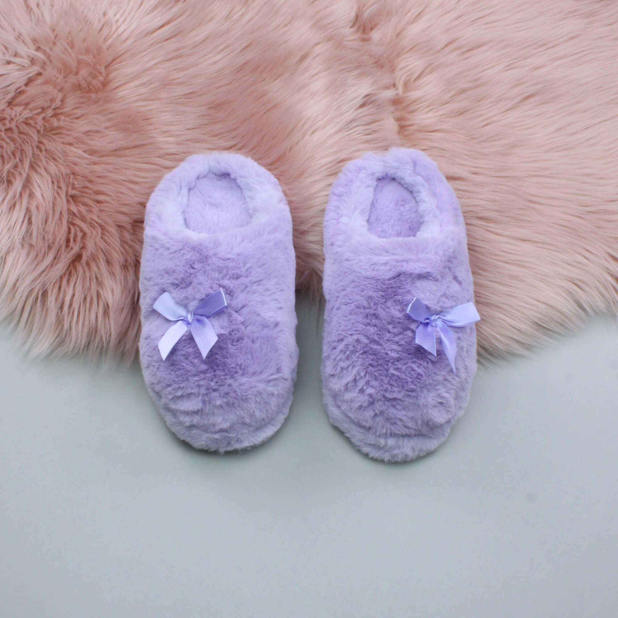 Lilac AJVANI Lilac Fluffy Mule Slippers, Image 4 of 6