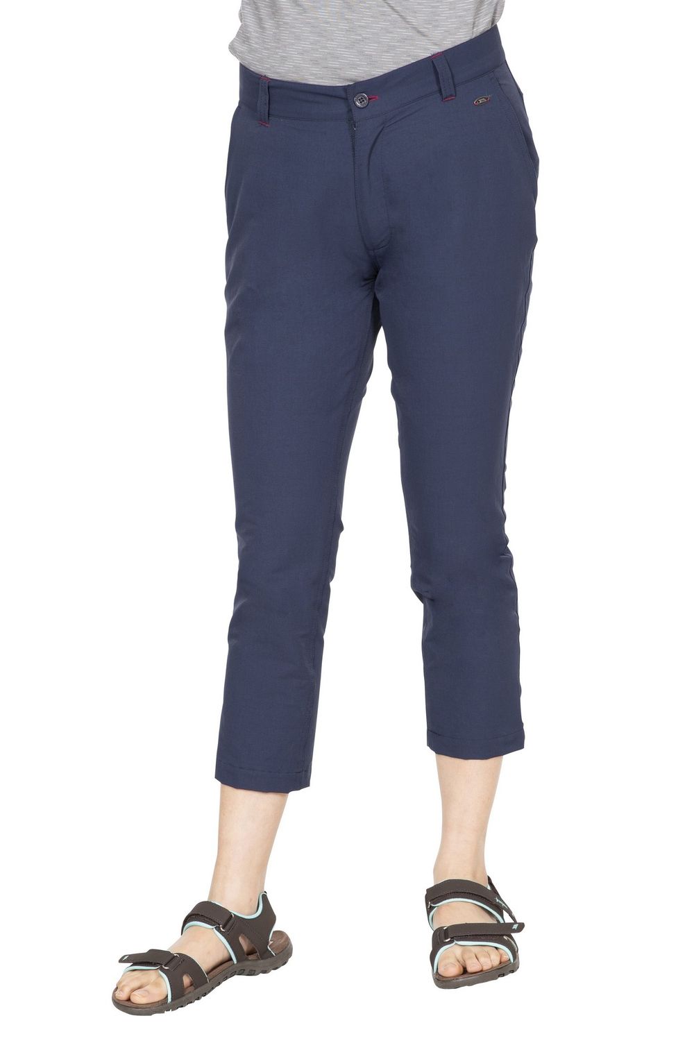 Navy Zulu Cropped Trousers, Image 1 of 5
