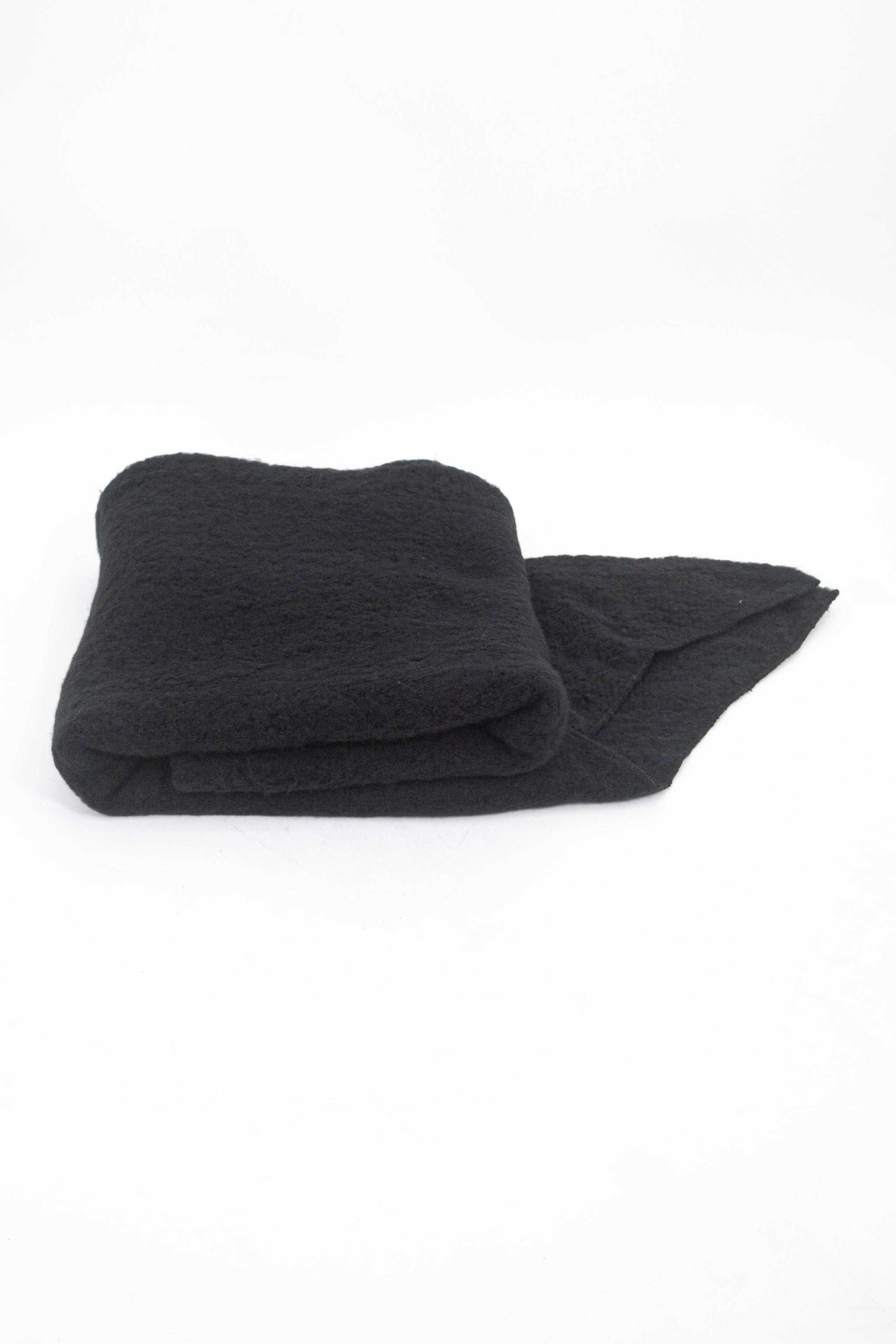 Black Sarta Black Plain Heavyweight Asymmetric Winter Scarf, Image 4 of 4