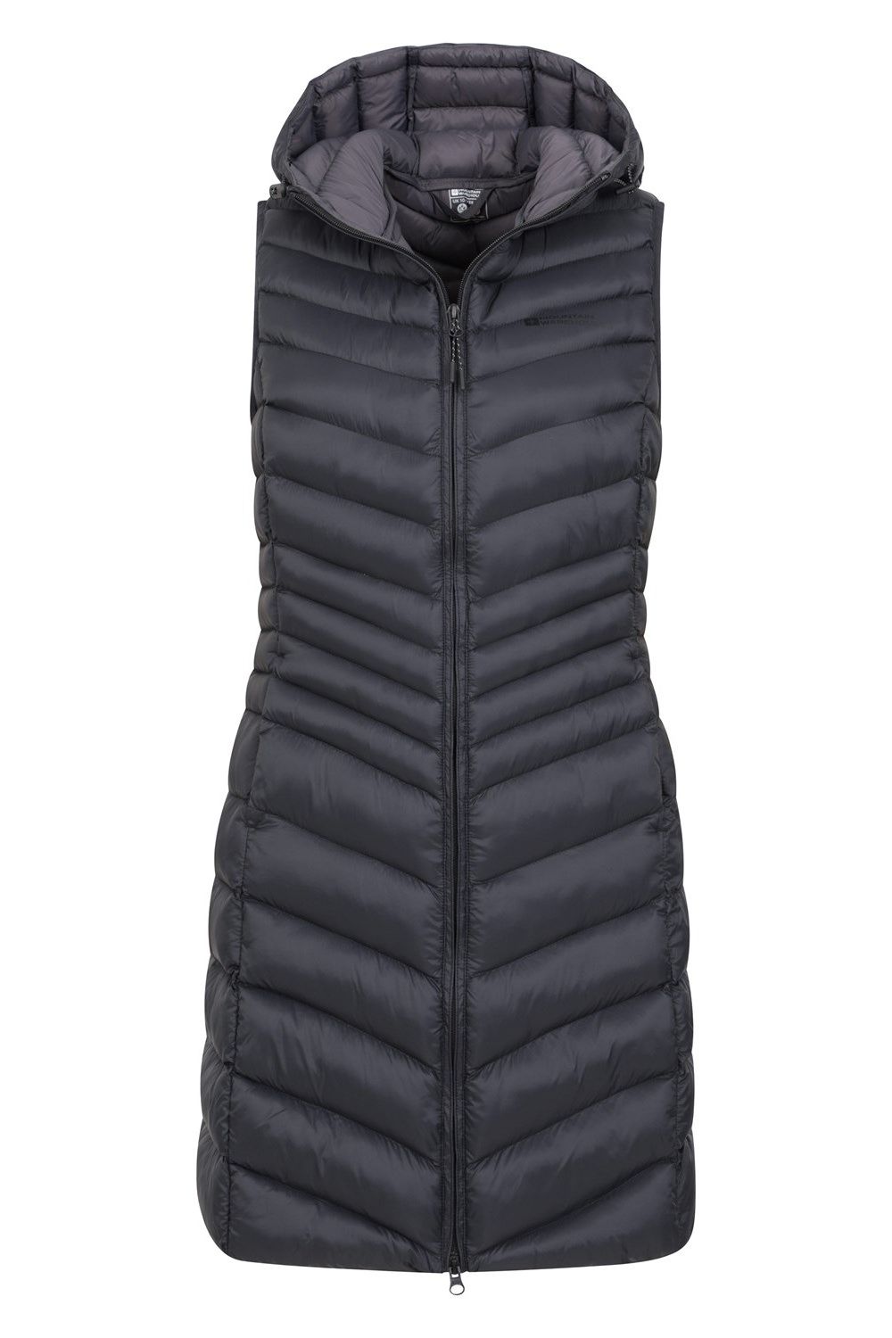 Black Florence Padded Long Gilet, Image 3 of 5
