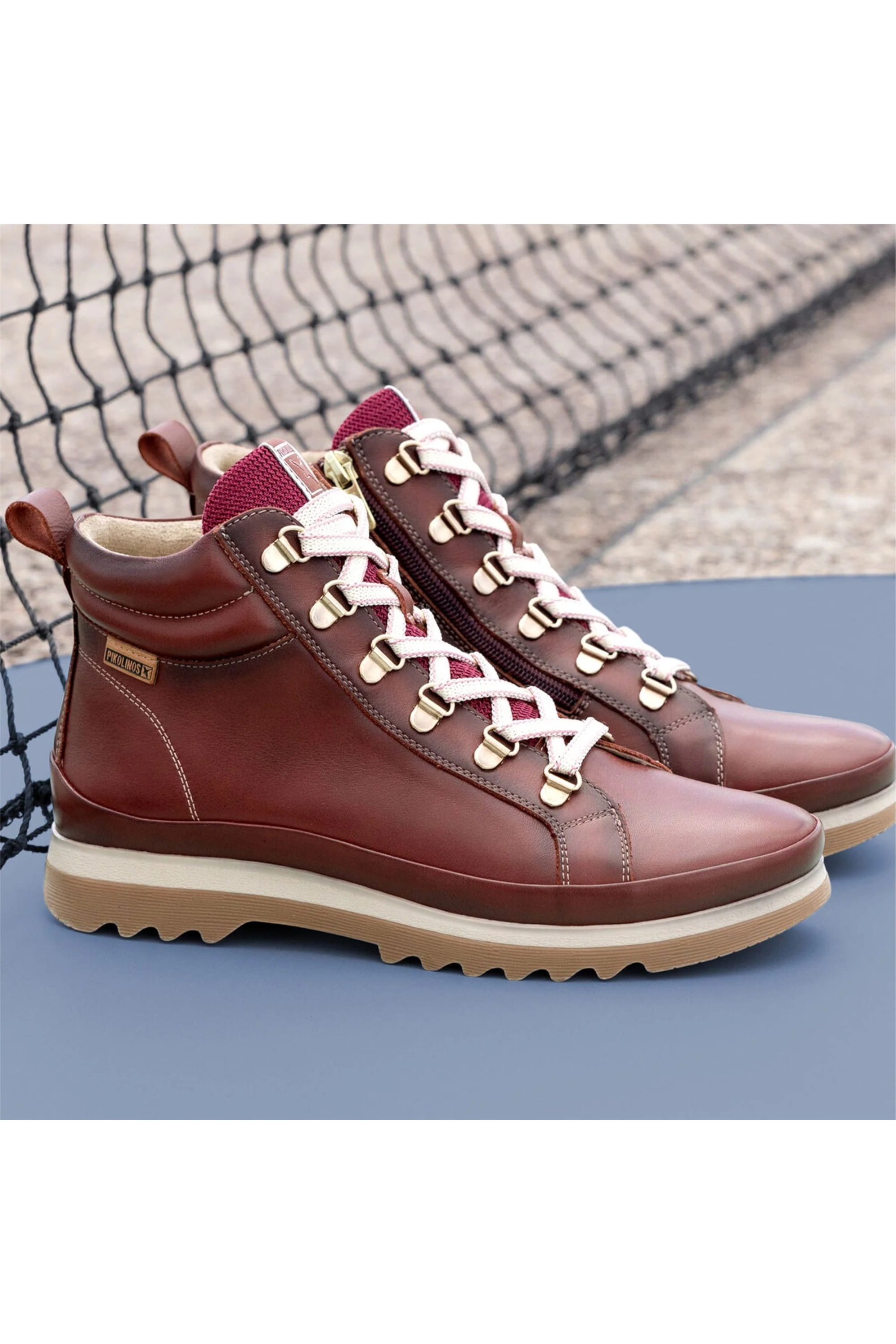 Red Women’s Ankle Trainers Boots-W3W-8564, Image 7 of 8