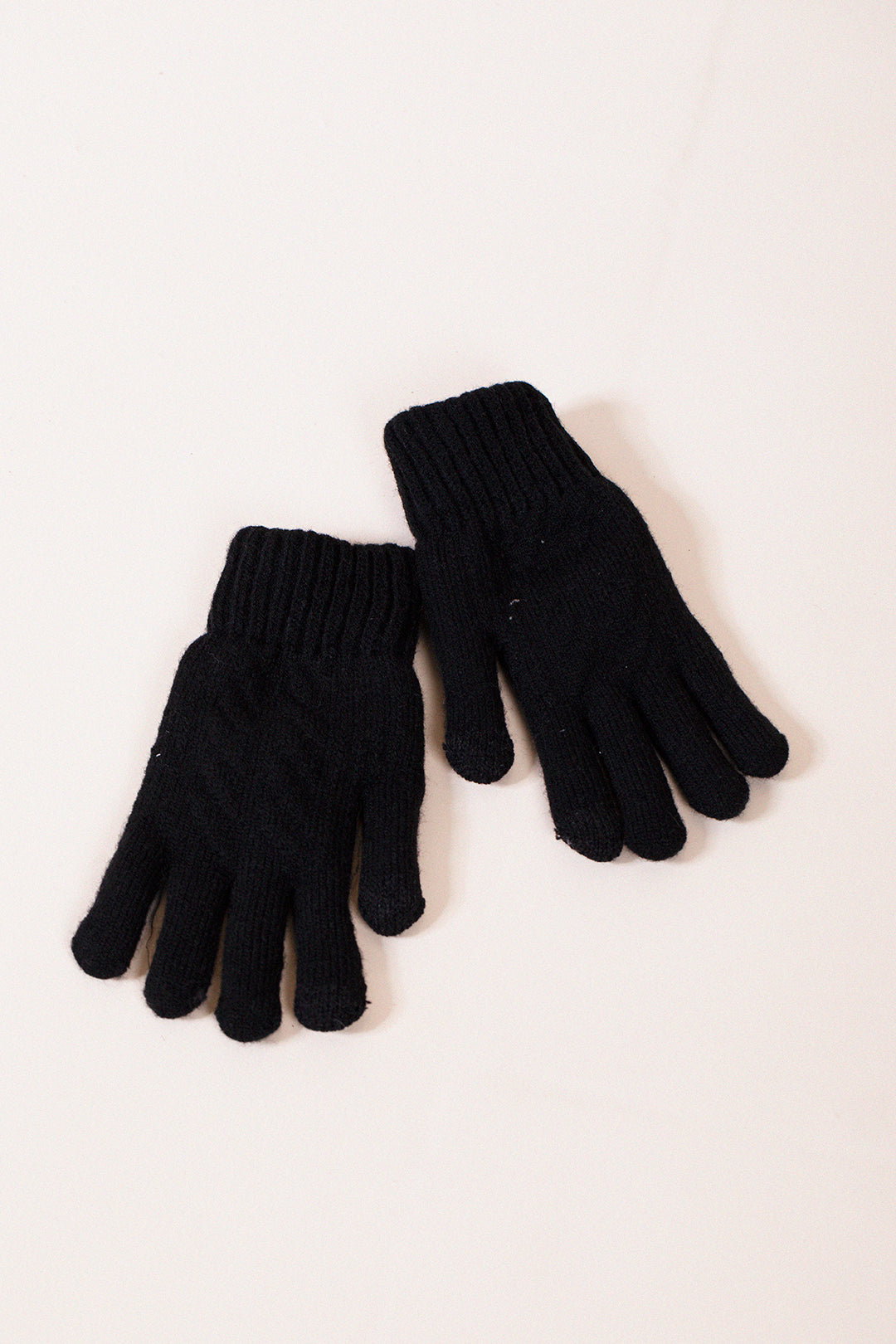 Black SVNX Black Touch Screen Cable Knit Gloves - Fleece Lined, Image 1 of 3