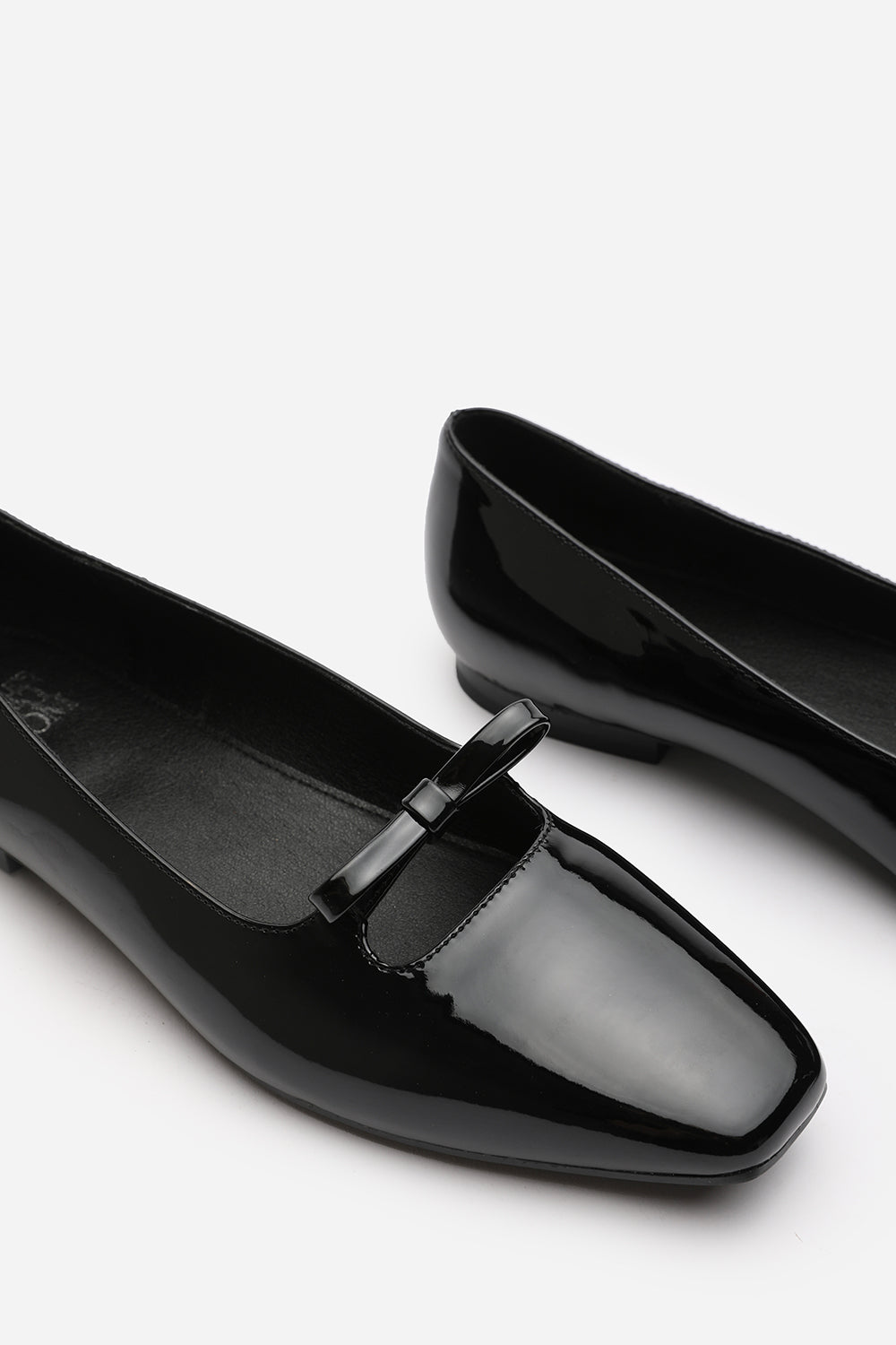 Black 'Jessica' Square Toe Ballet Flats, Image 4 of 5