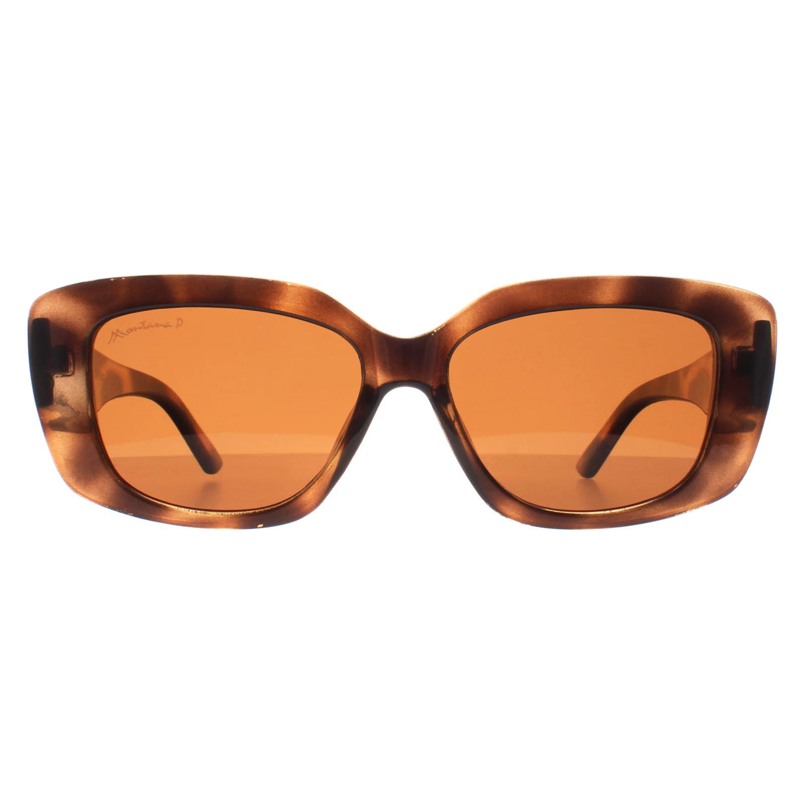Brown Montana Brown Rectangle Shiny Soft Demi Brown Polarized MP56, Image 1 of 4