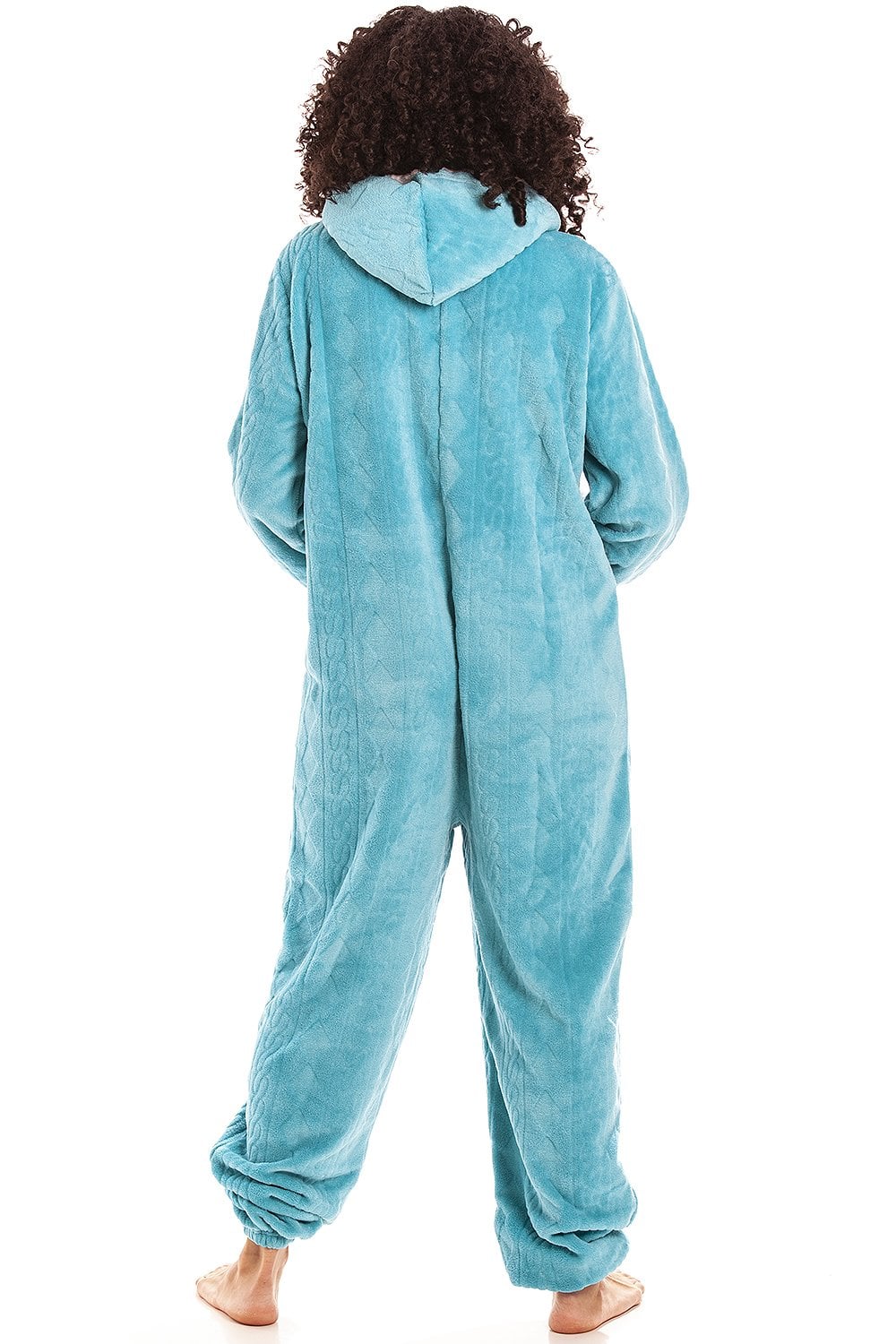 Light Blue Camille Lingerie Light Blue Supersoft Hooded Onesie, Image 6 of 6