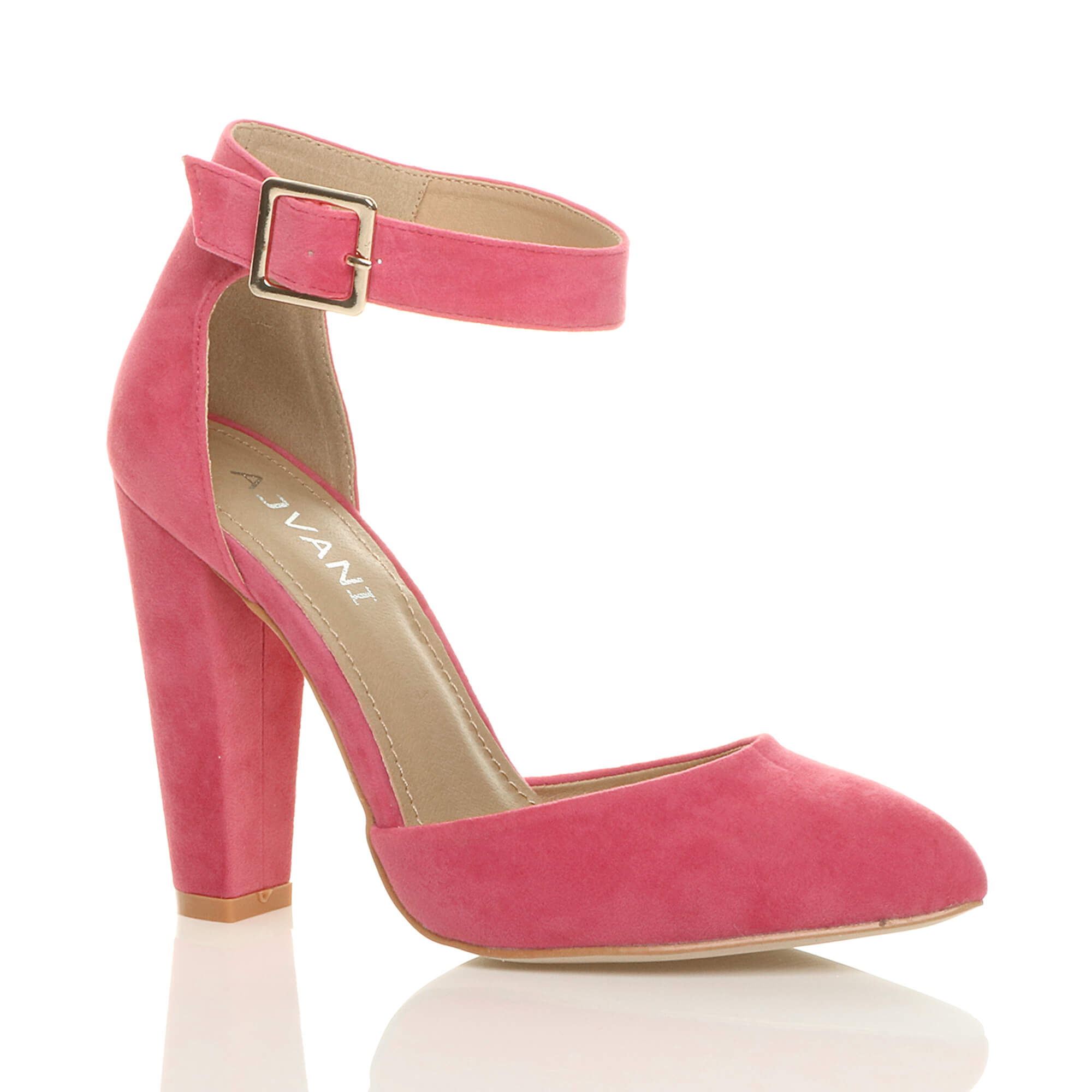 Purple High Heel Ankle Strap Pointed Toe Court Shoes