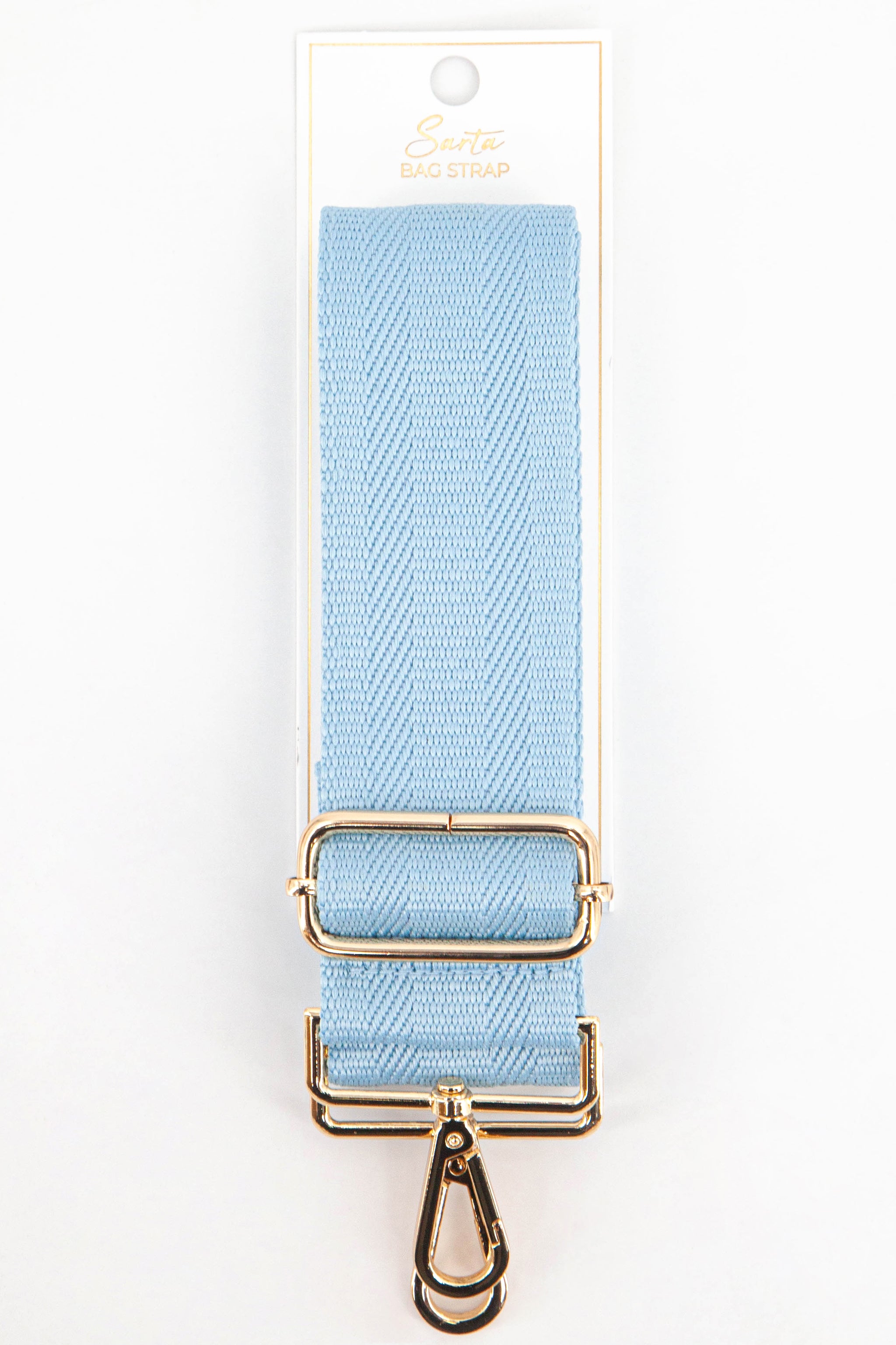 Light Blue Sarta Light Blue Plain Woven Wide Bag Strap, Image 4 of 4