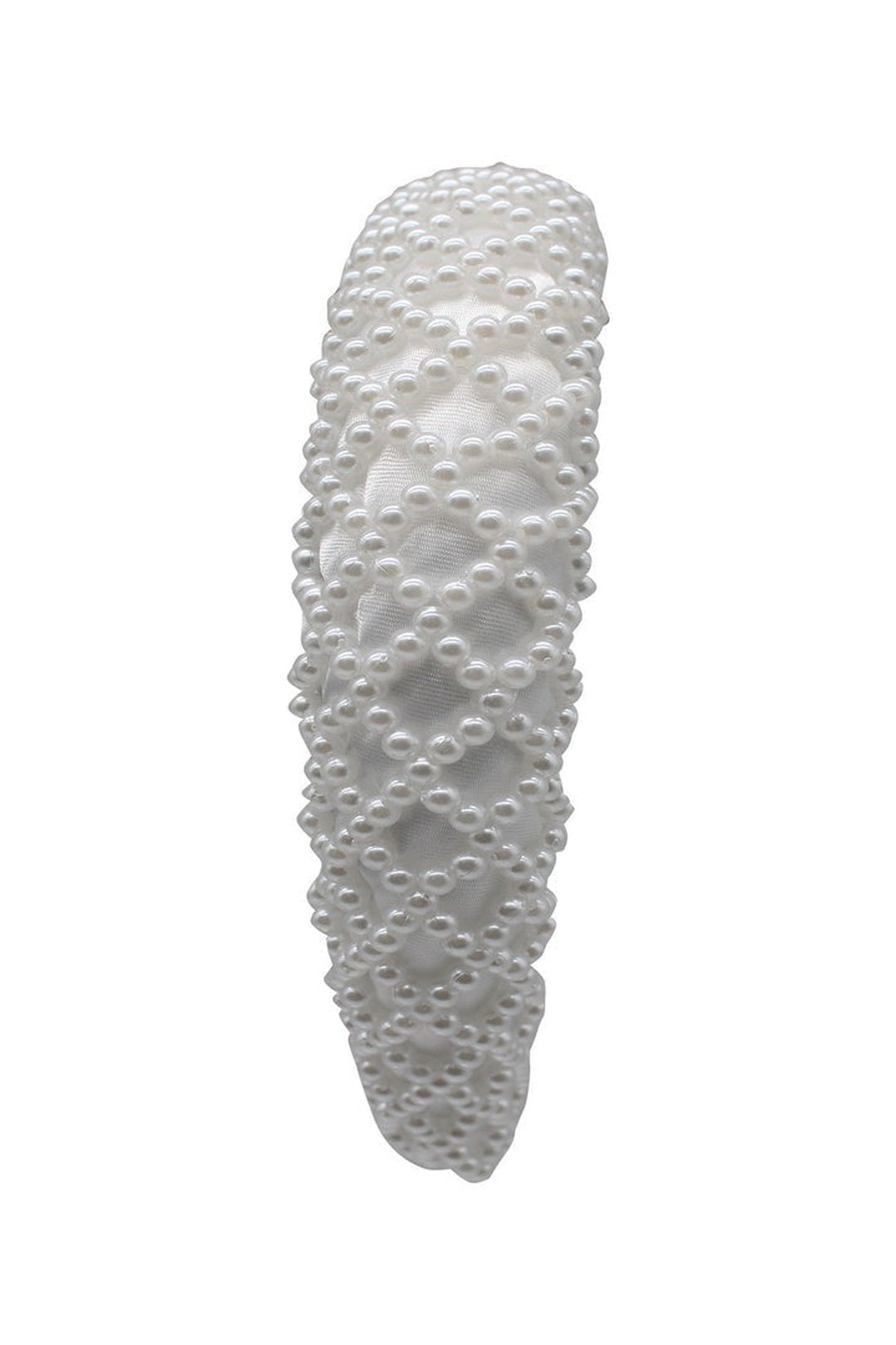 White White Pearl Lattice Style Headband, Image 2 of 2