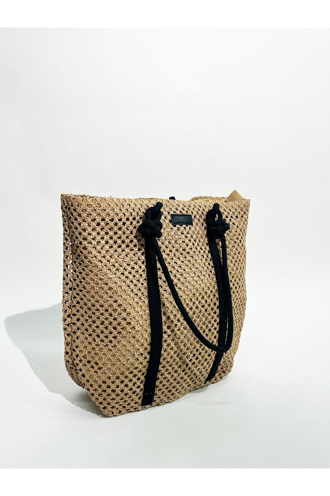 Beige Large Beach Tote Bag, Image 2 of 4