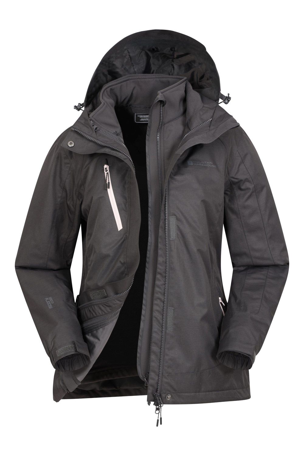 Black Bracken Melange 3 in 1 Jacket, Image 3 of 6