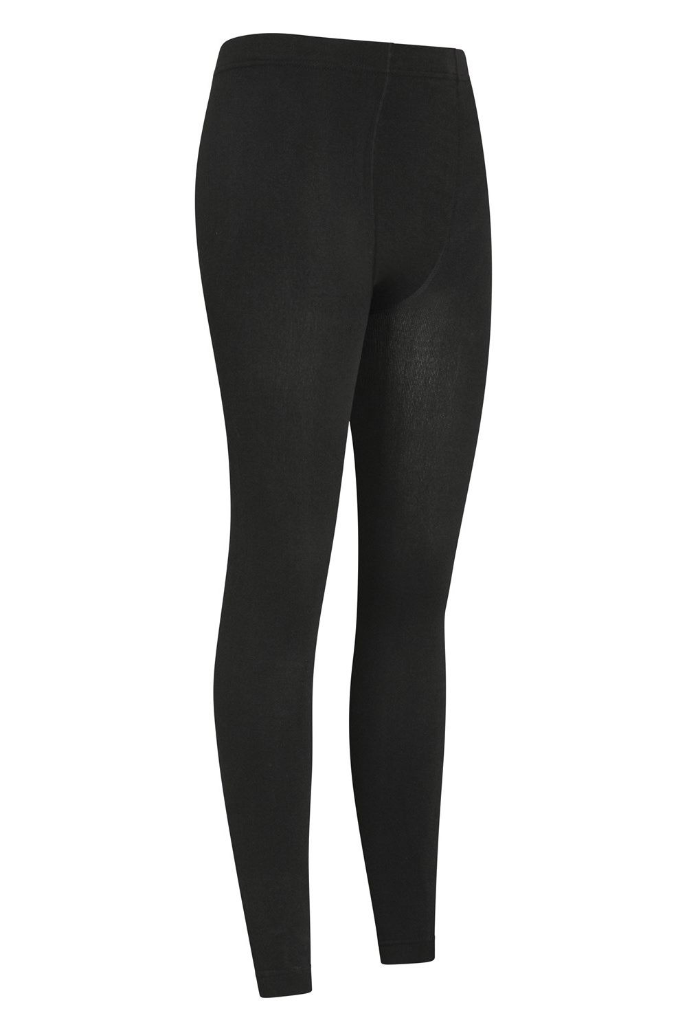 Black Fluffy Fleece Lined Thermal Leggings, Image 4 of 4