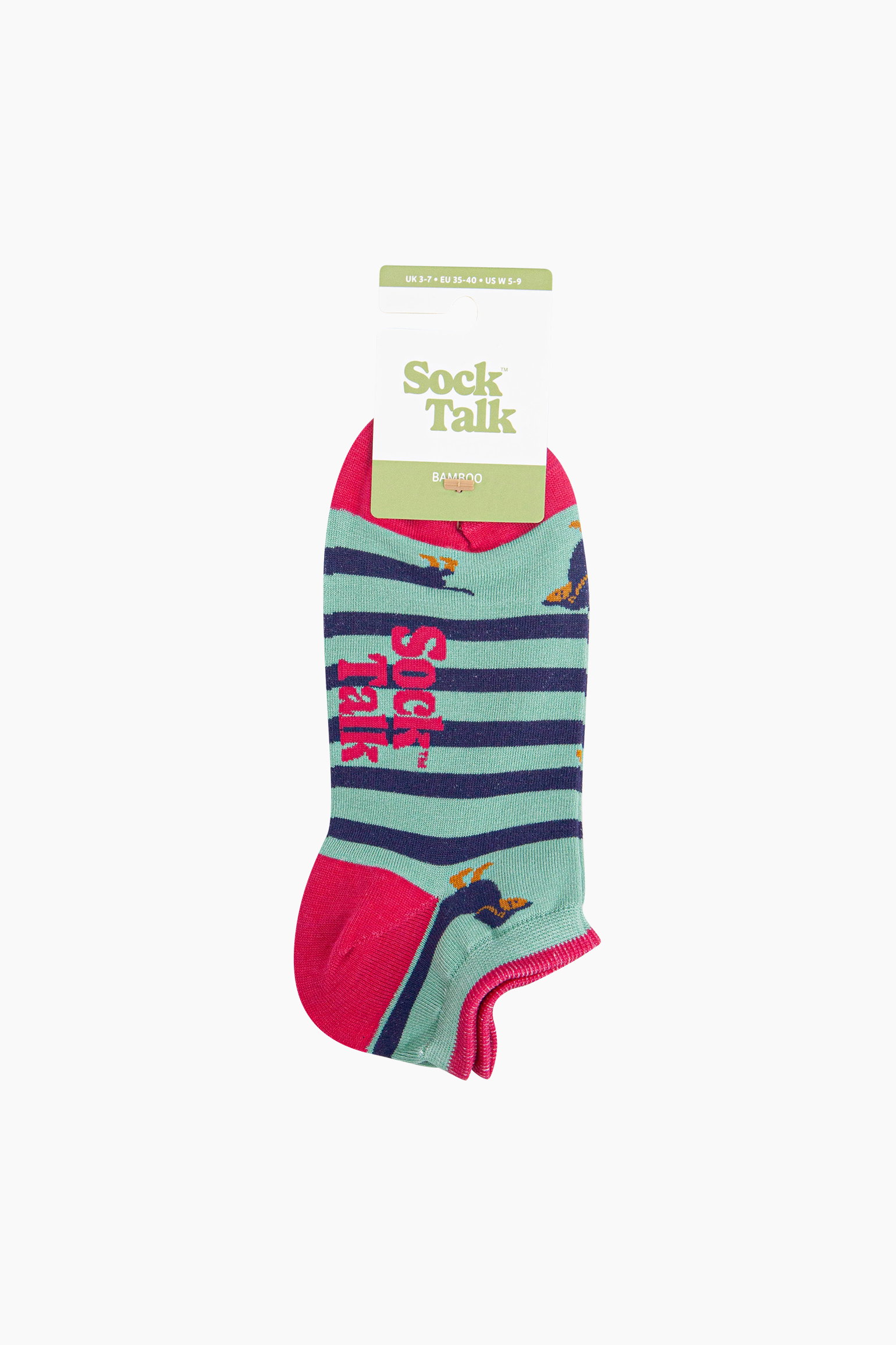 Green Winding Sausage Dog Bamboo Trainer Socks, Image 4 of 4