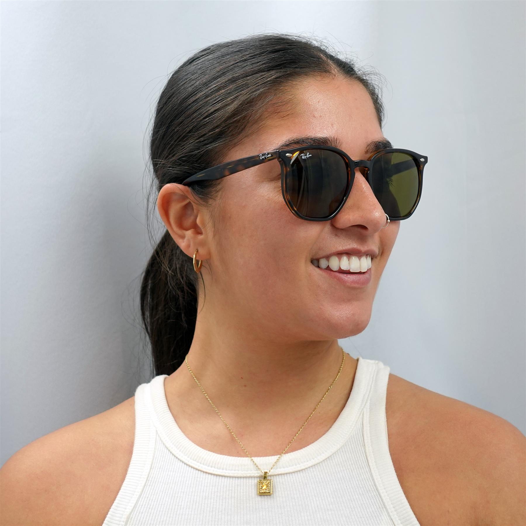 Brown Round Havana Brown B-15 RB4306 Sunglasses, Image 5 of 6