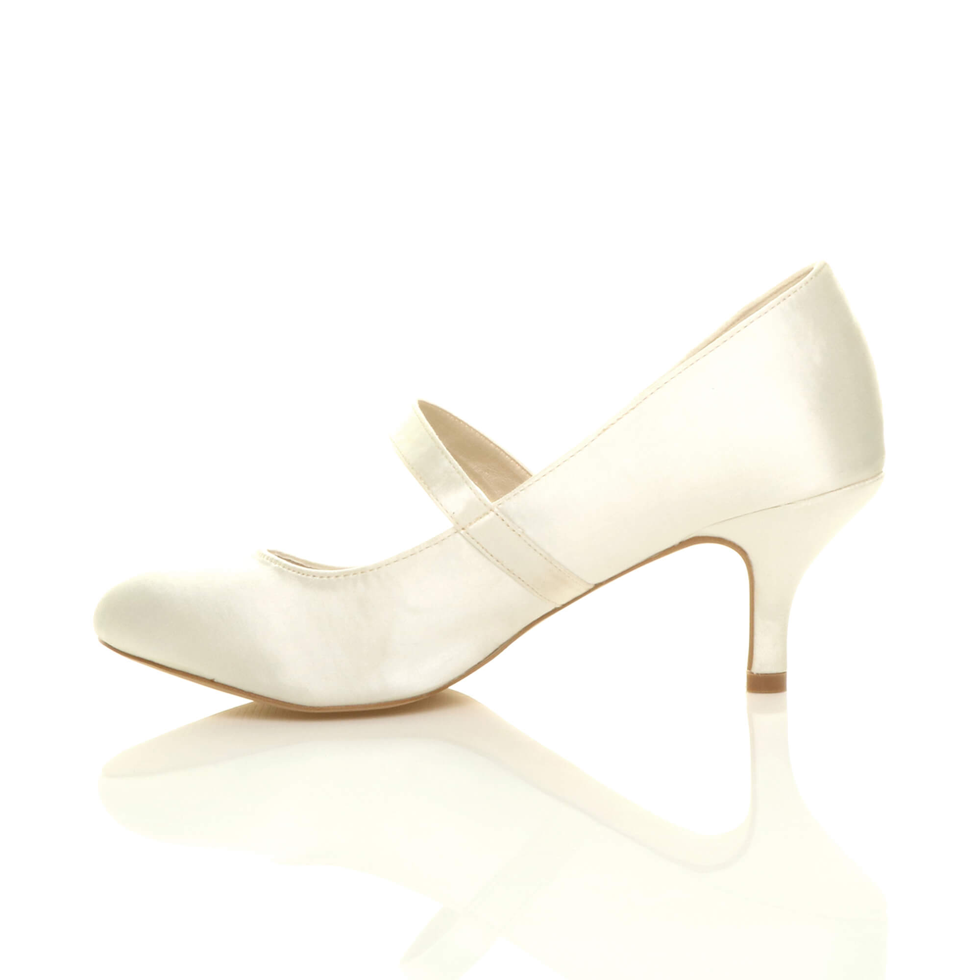 Ivory Mid Heel Mary Jane Court Shoes, Image 3 of 6