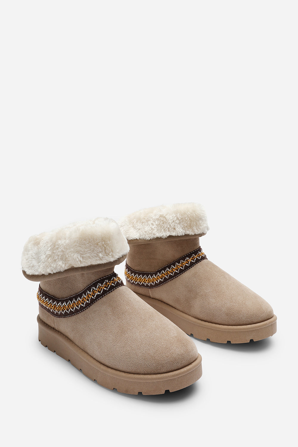Camel 'Flora' Flat Slippers Embroidered Trim Detail, Image 6 of 8