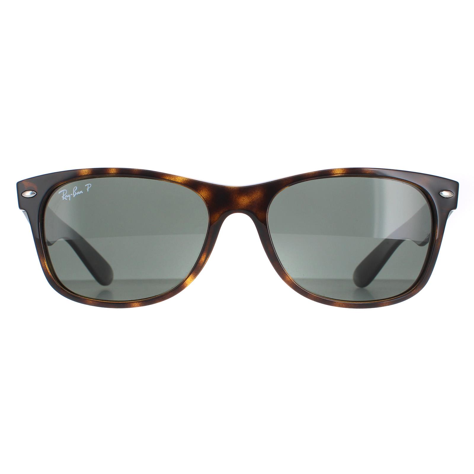 Brown Ray-Ban Brown Rectangle Tortoise Green Polarized Sunglasses, Image 1 of 4