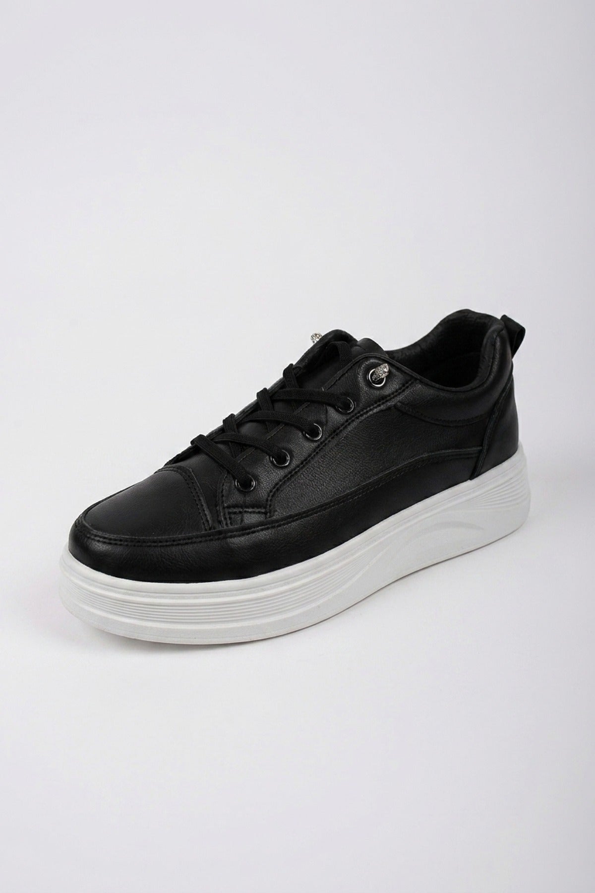 Black Constance Chunky Sole Lace Up Trainers, Image 2 of 5