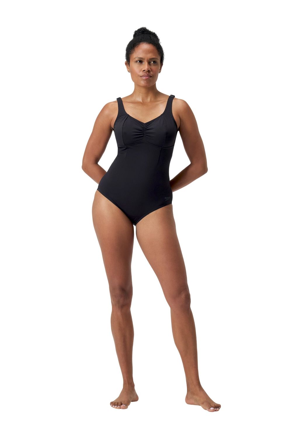 Charcoal Plain One Piece Swimsuit, Image 5 of 5