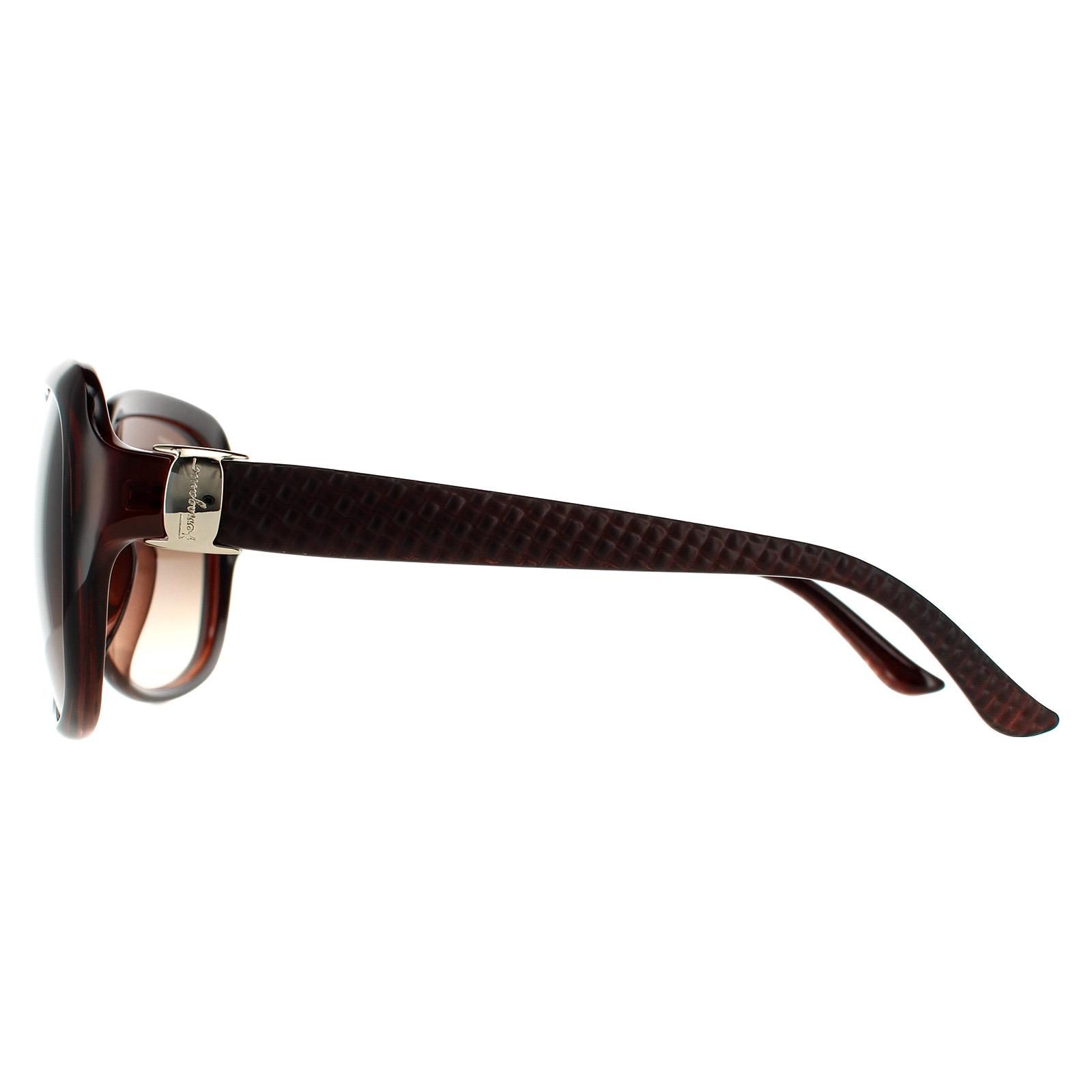 Brown Salvatore Ferragamo Brown Rectangle Brown Brown Gradient Sunglasses, Image 3 of 4