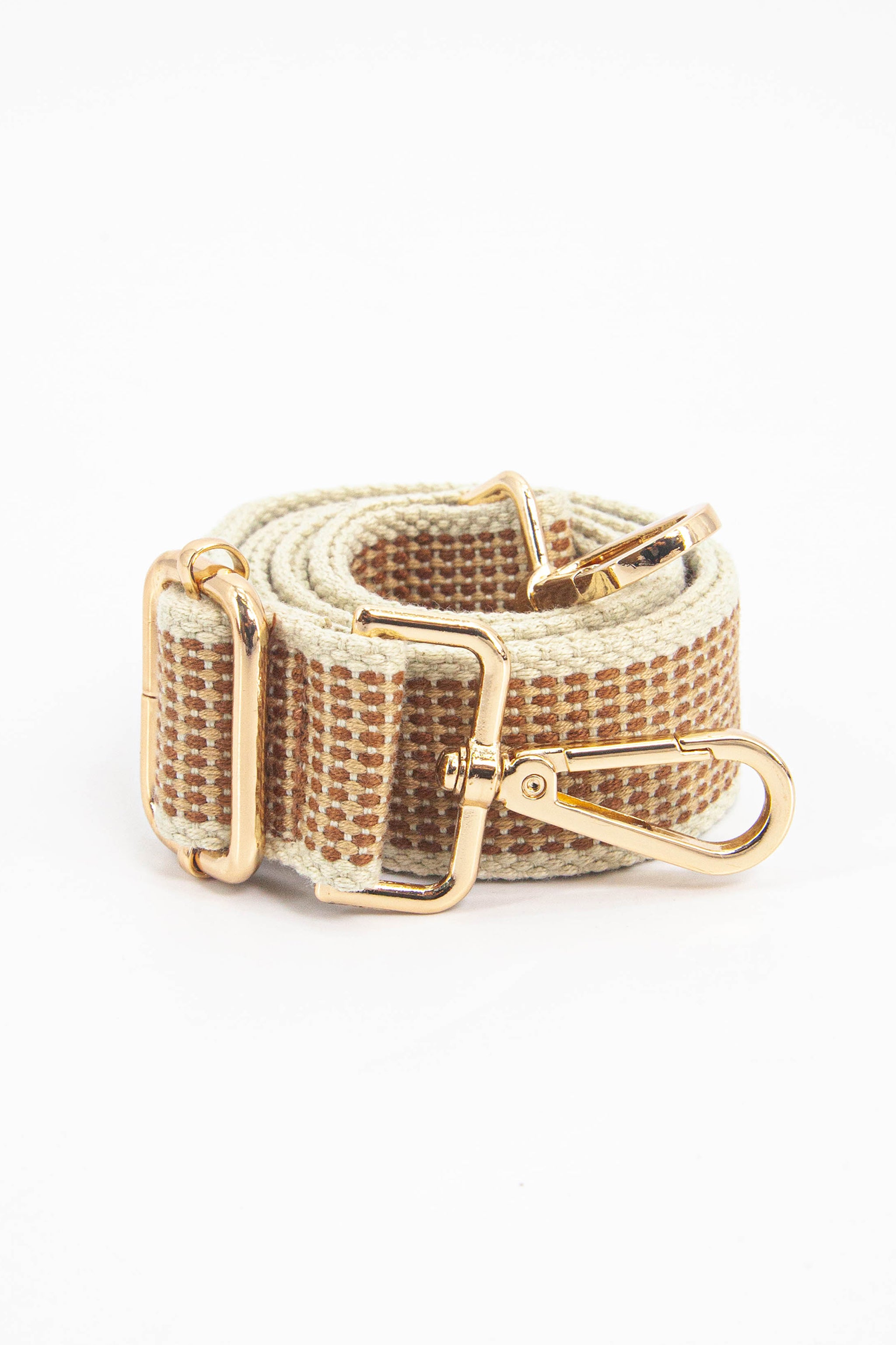 Tan Rattan Woven Wide Bag Strap, Image 3 of 4