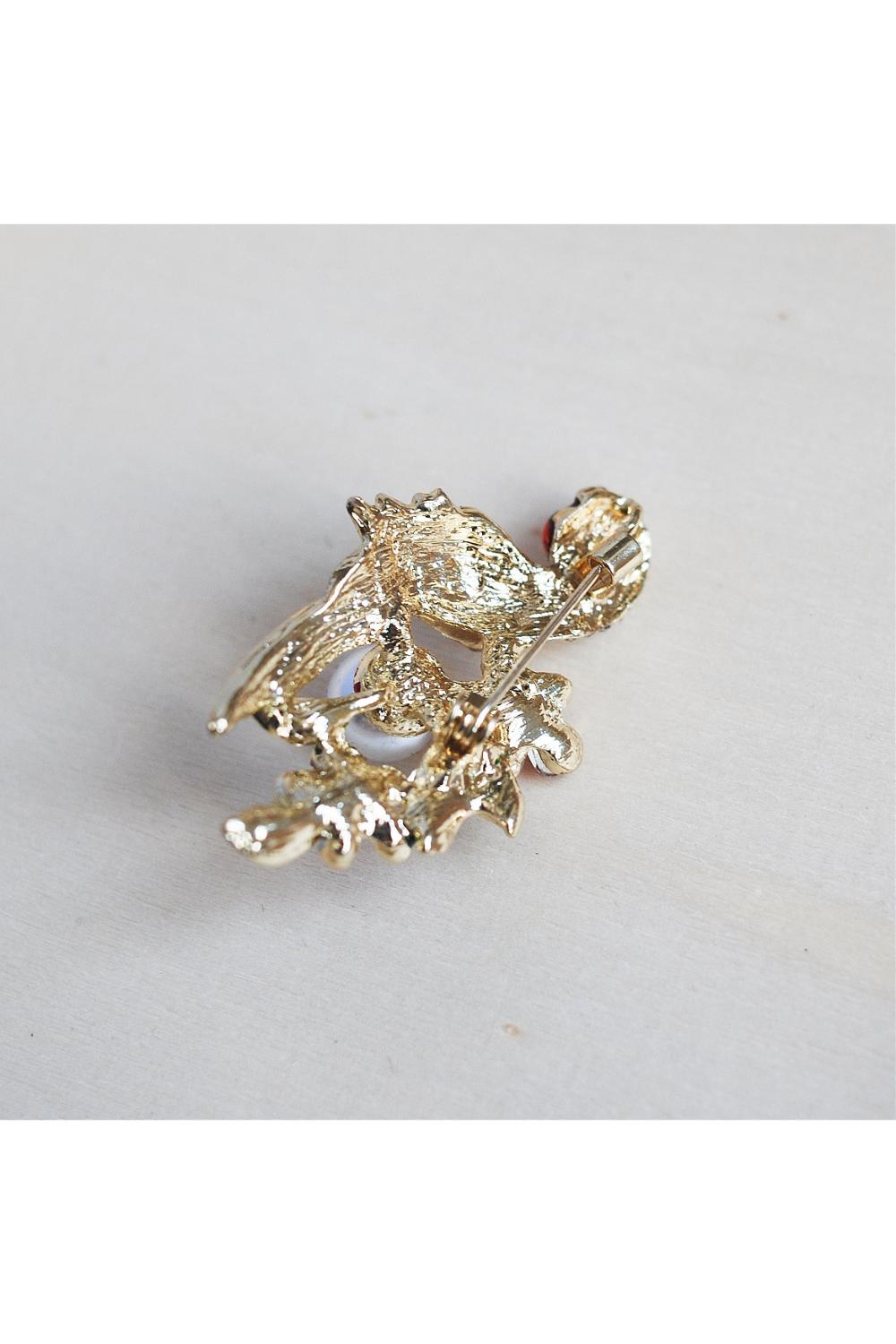 Multi Parrot Brooch with Pearl, Image 3 of 4