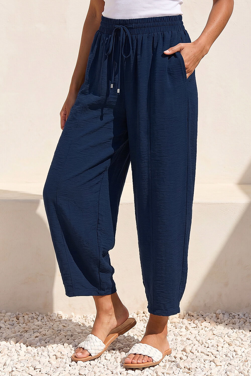 Navy Air Flow Barrel Trouser, Image 3 of 4