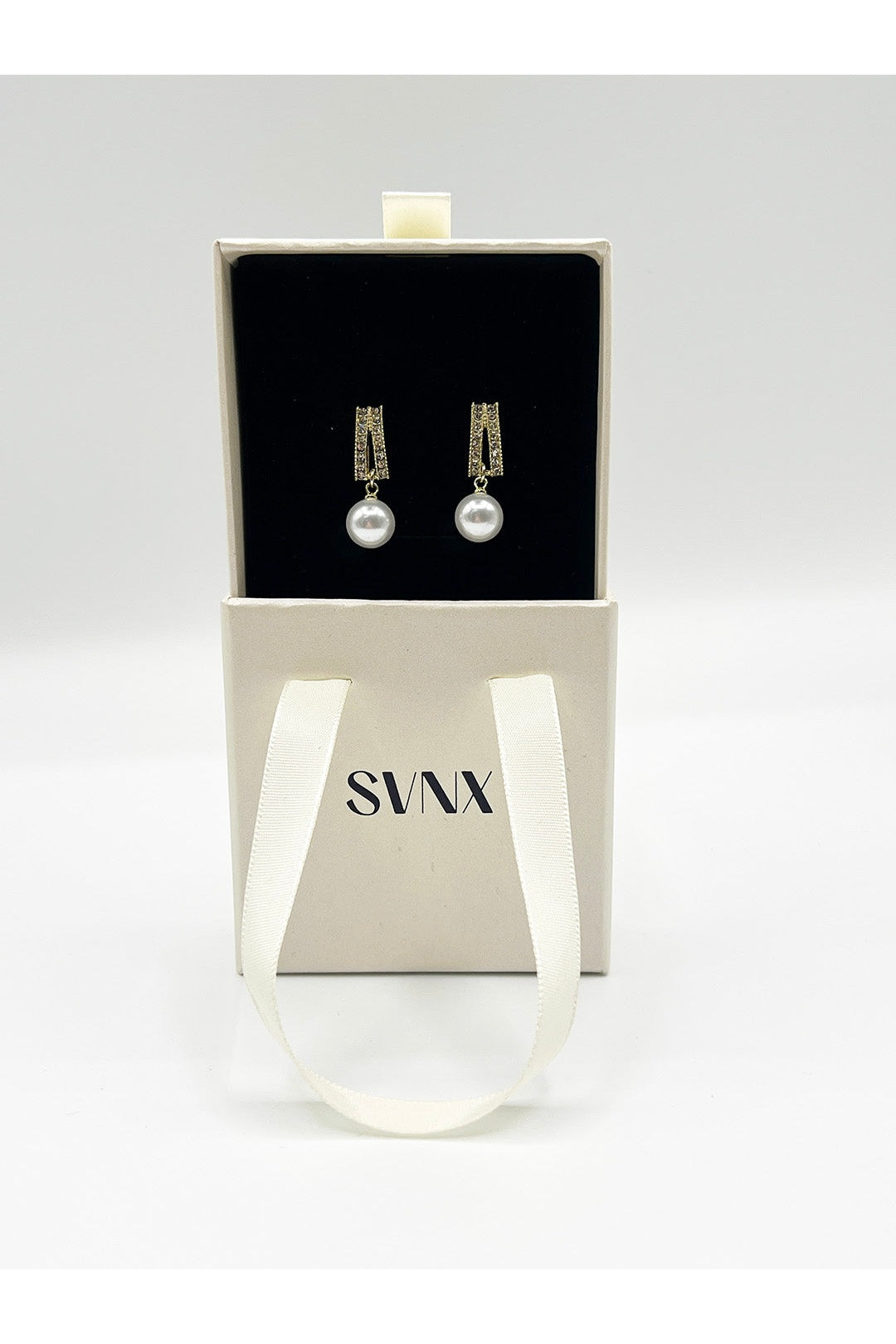 Gold Pearl Drop Earrings - Gift Boxed, Image 5 of 5