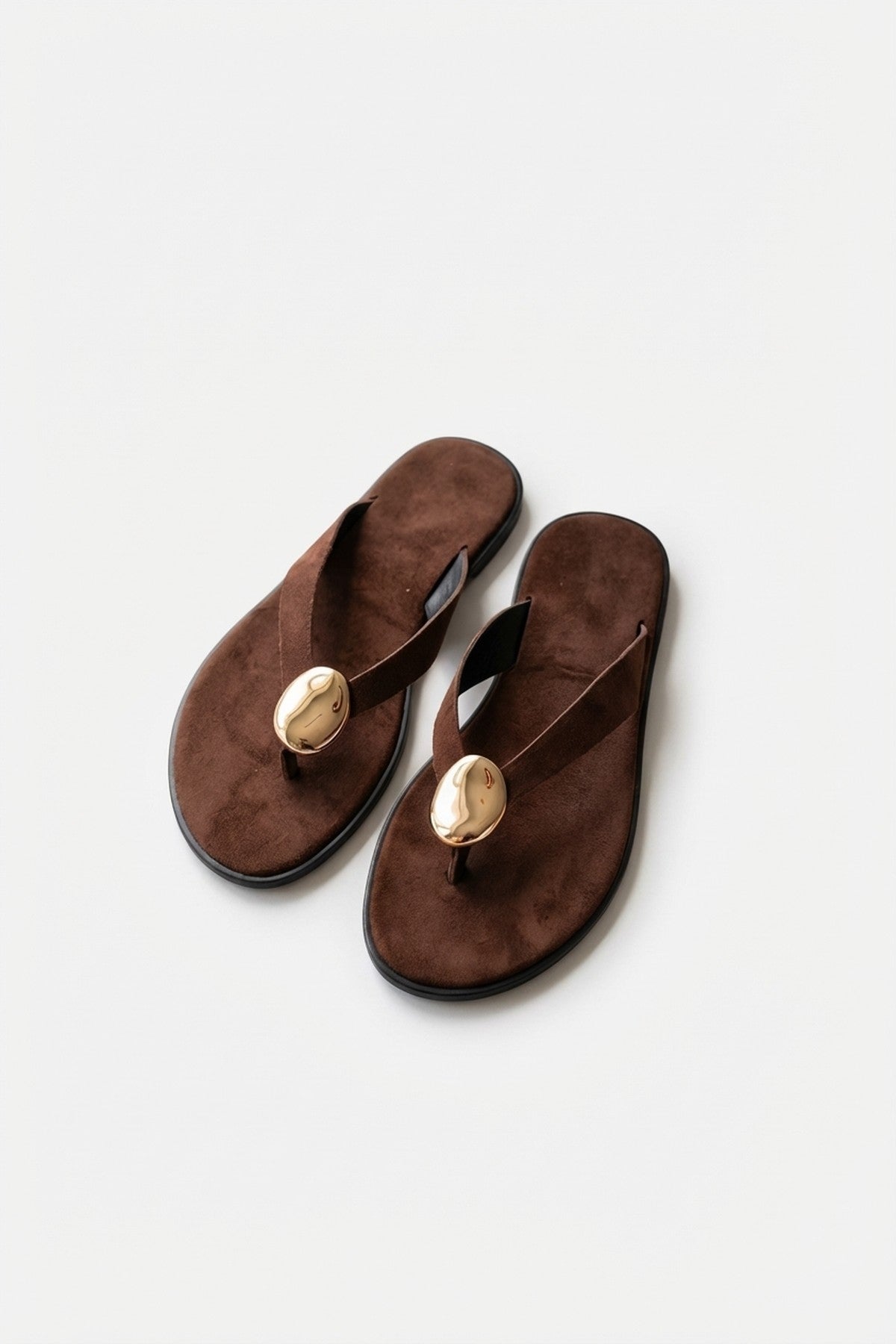 Multi iKrush Multi Thea Womens Gold Trim Thong Flat Sandals, Image 2 of 7