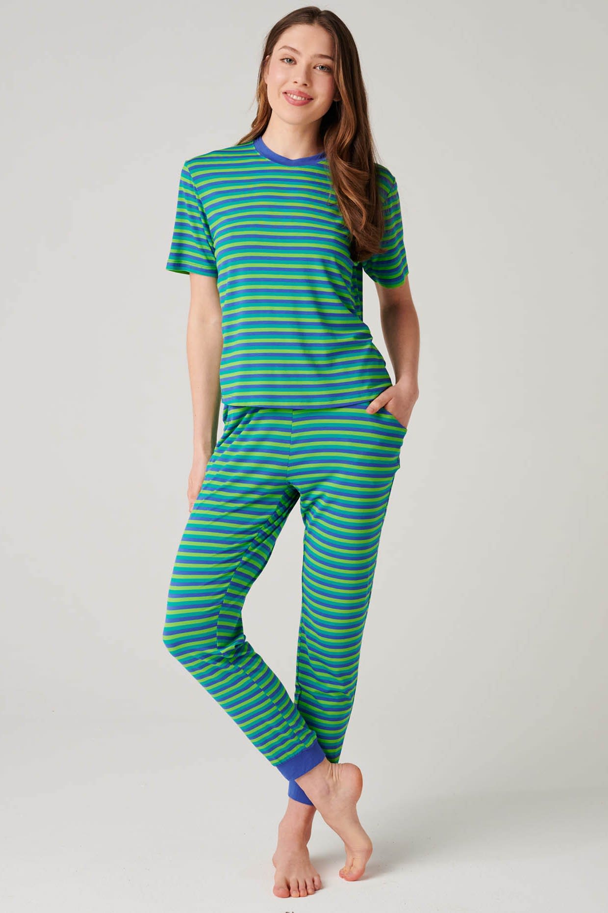 Green British Boxers Green "Sunny St Ives" Bamboo Pyjama Set, Image 1 of 4