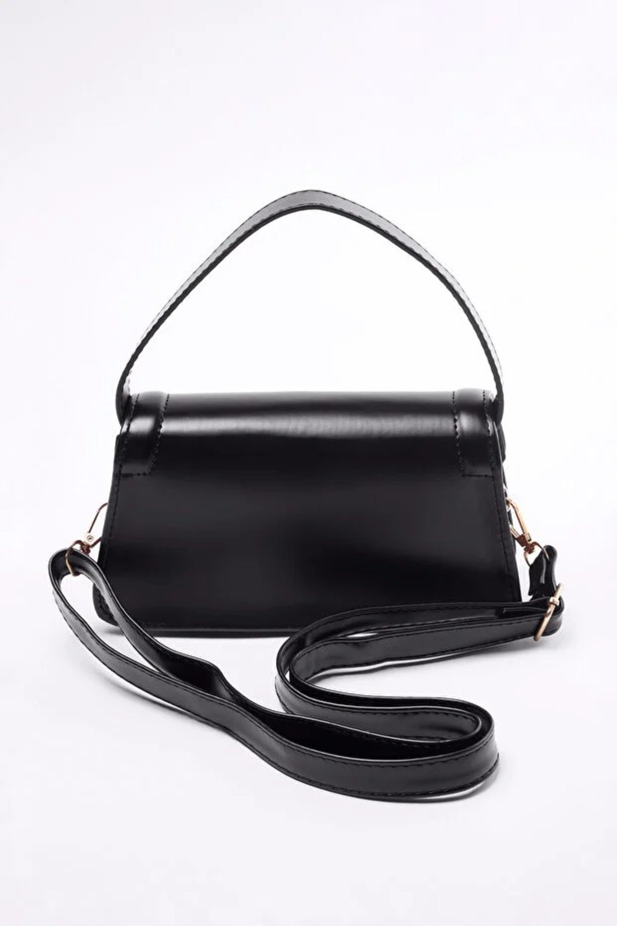 Black Mini City Crossbody & Shoulder Bag With Top Handle, Image 3 of 3