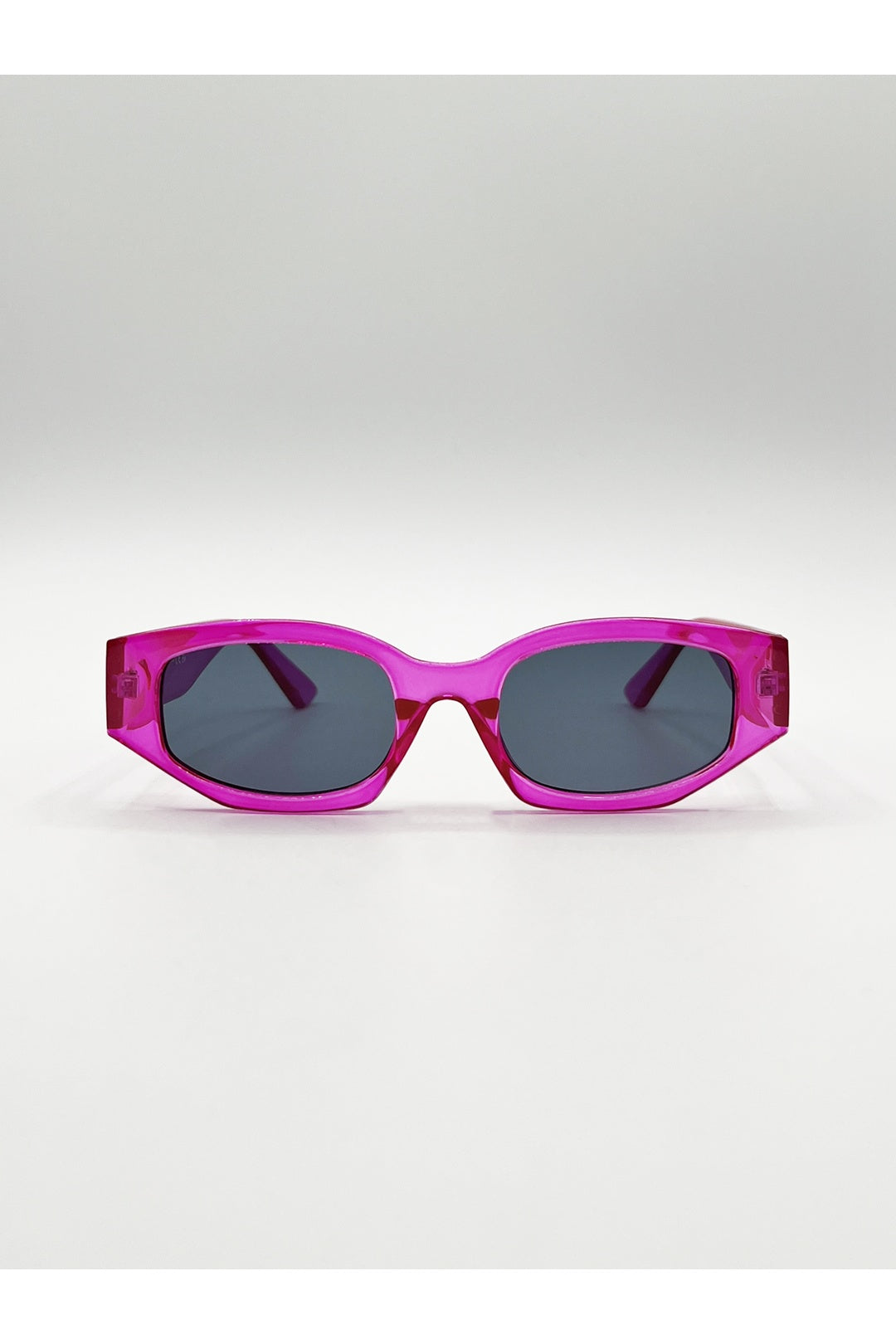 Pink Angular Sunglasses in Translucent Hot Pink, Image 1 of 6