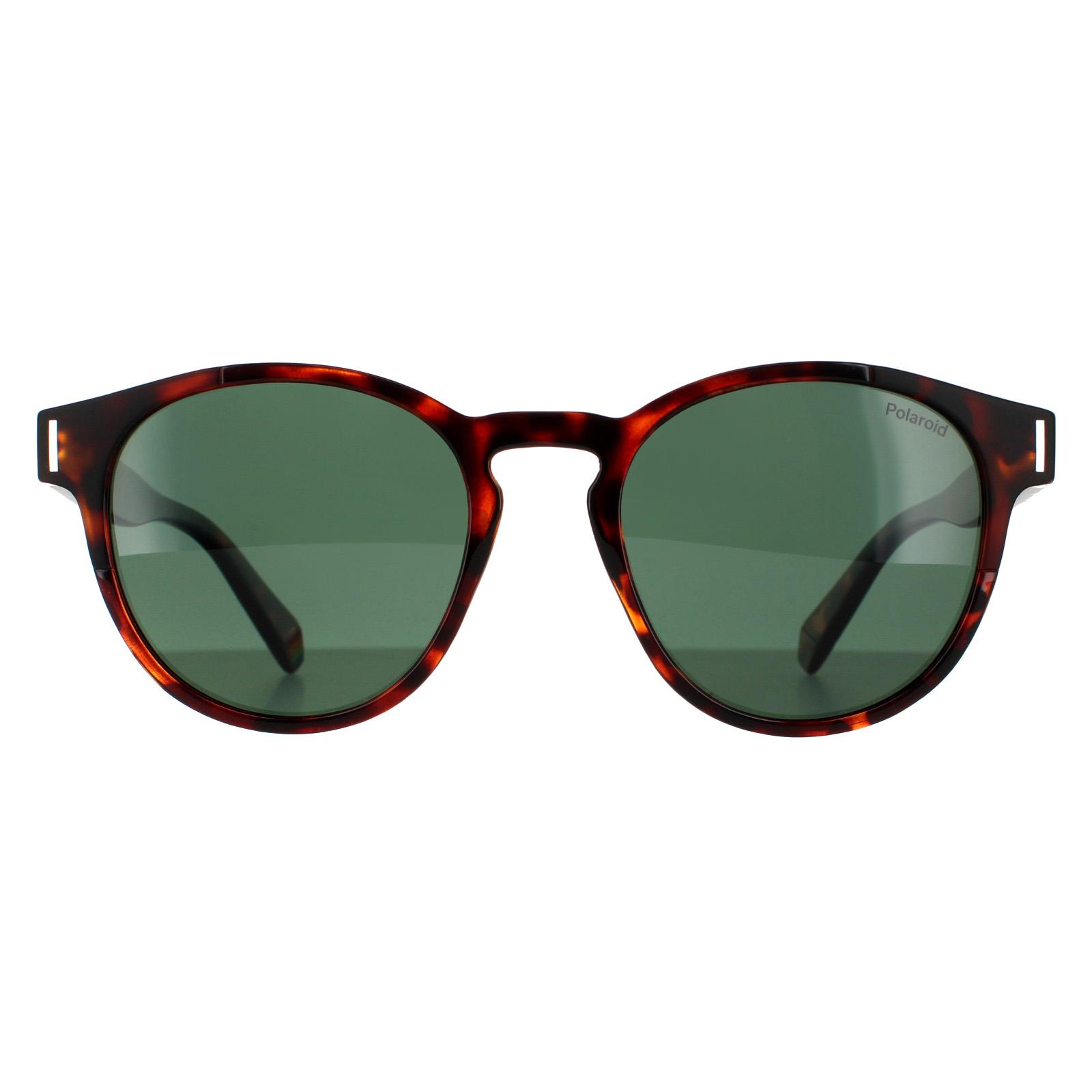 Round Dark Havana Green Polarized Sunglasses, Image 1 of 4
